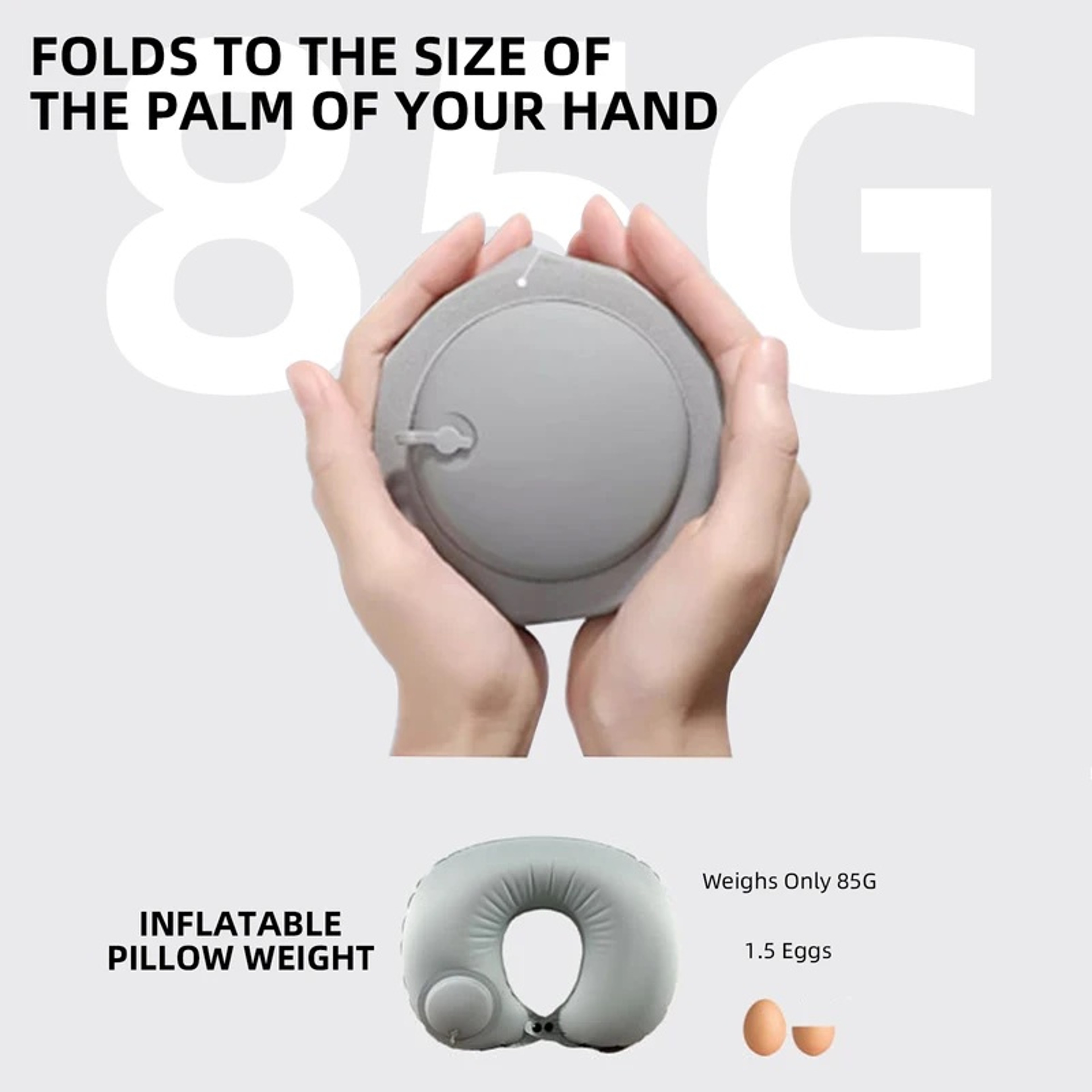 Press To Inflate Inflatable Travel Pillow For Neck Support 6