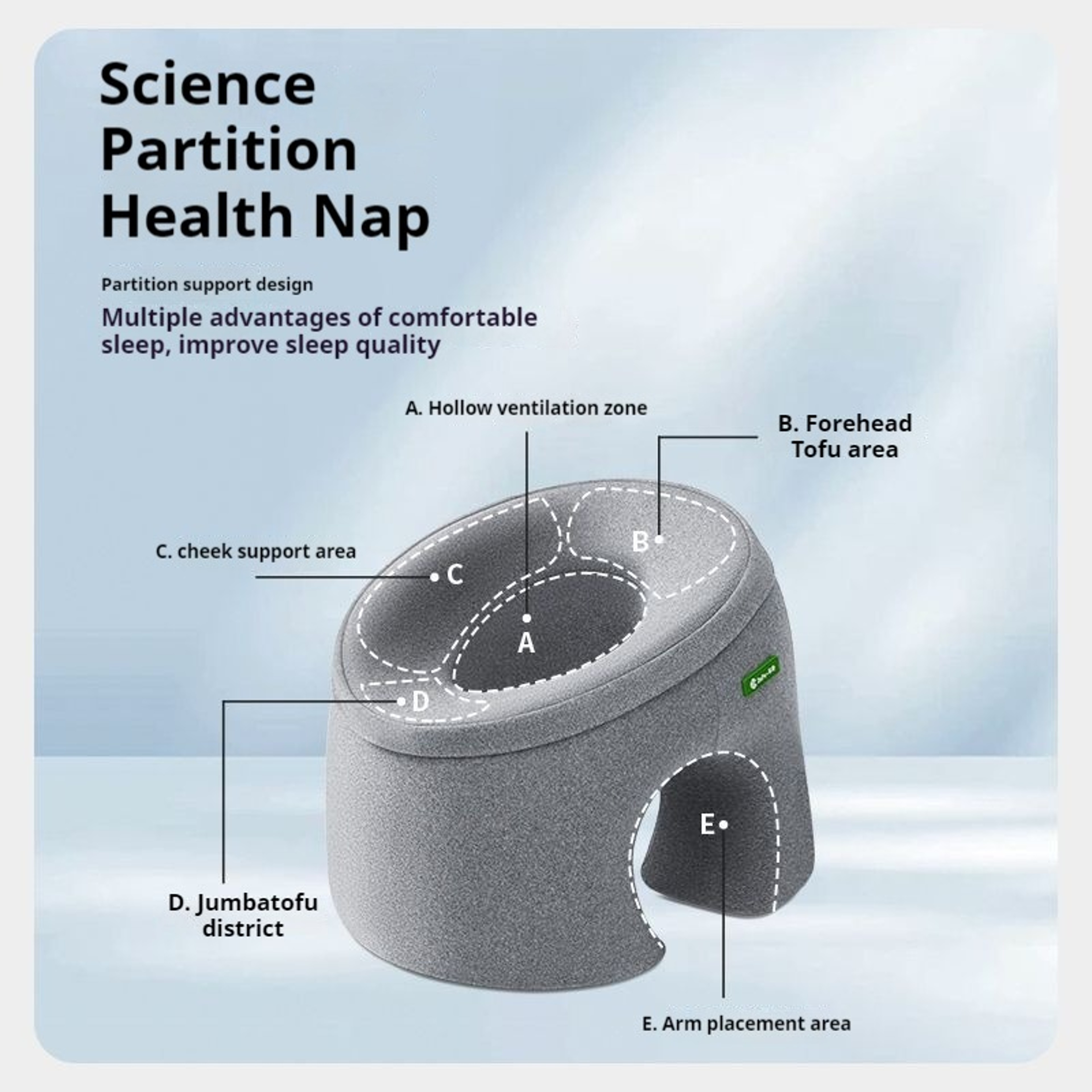 Memory Foam Nap Pillow For Desk Napping Neck Support And Travel Rest 6