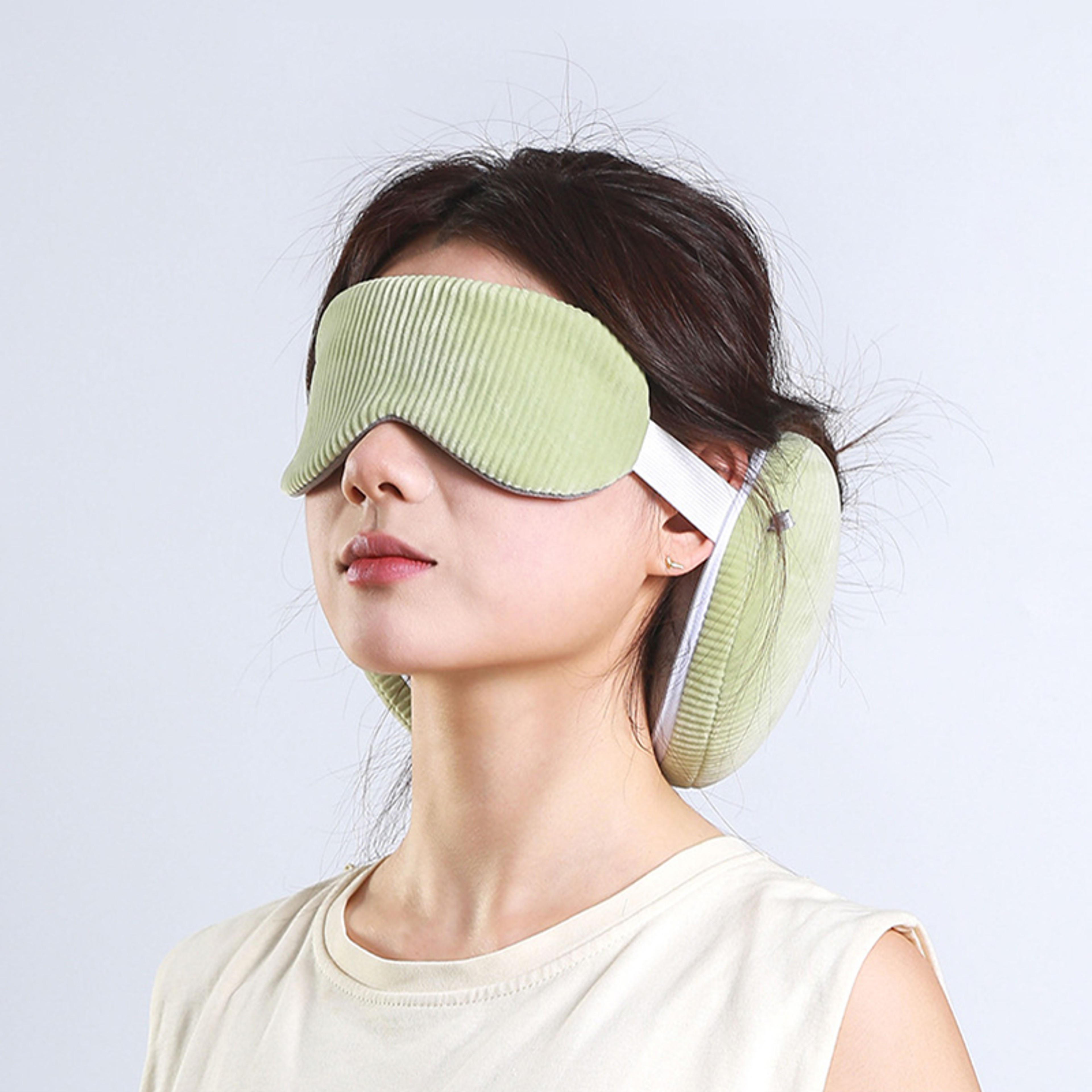 Travel Neck Pillow With Sleep Eye Mask And Memory Foam Support 8