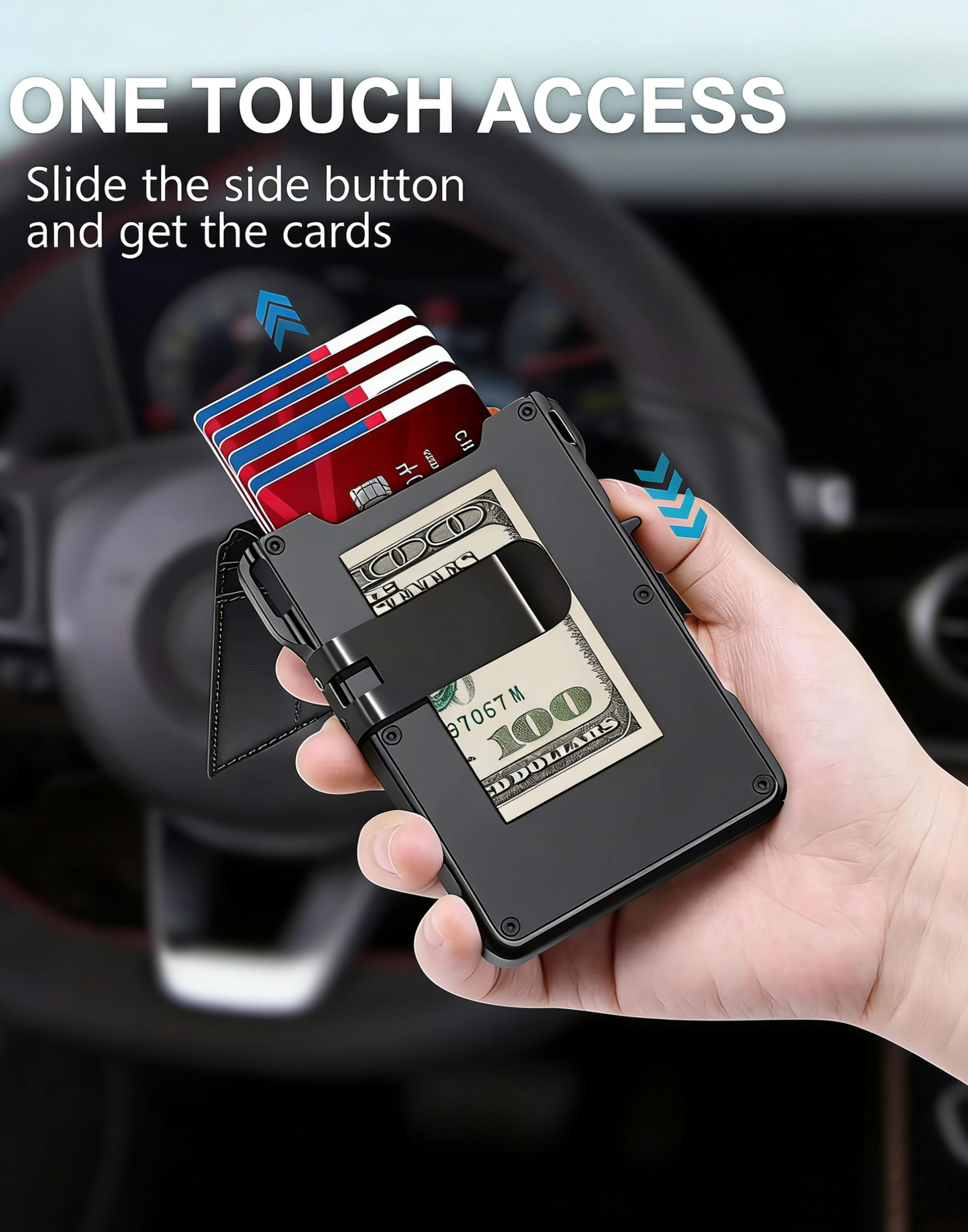 Blocking Slim Wallet For Men With Pop Up Card Holder And Money Clip 7