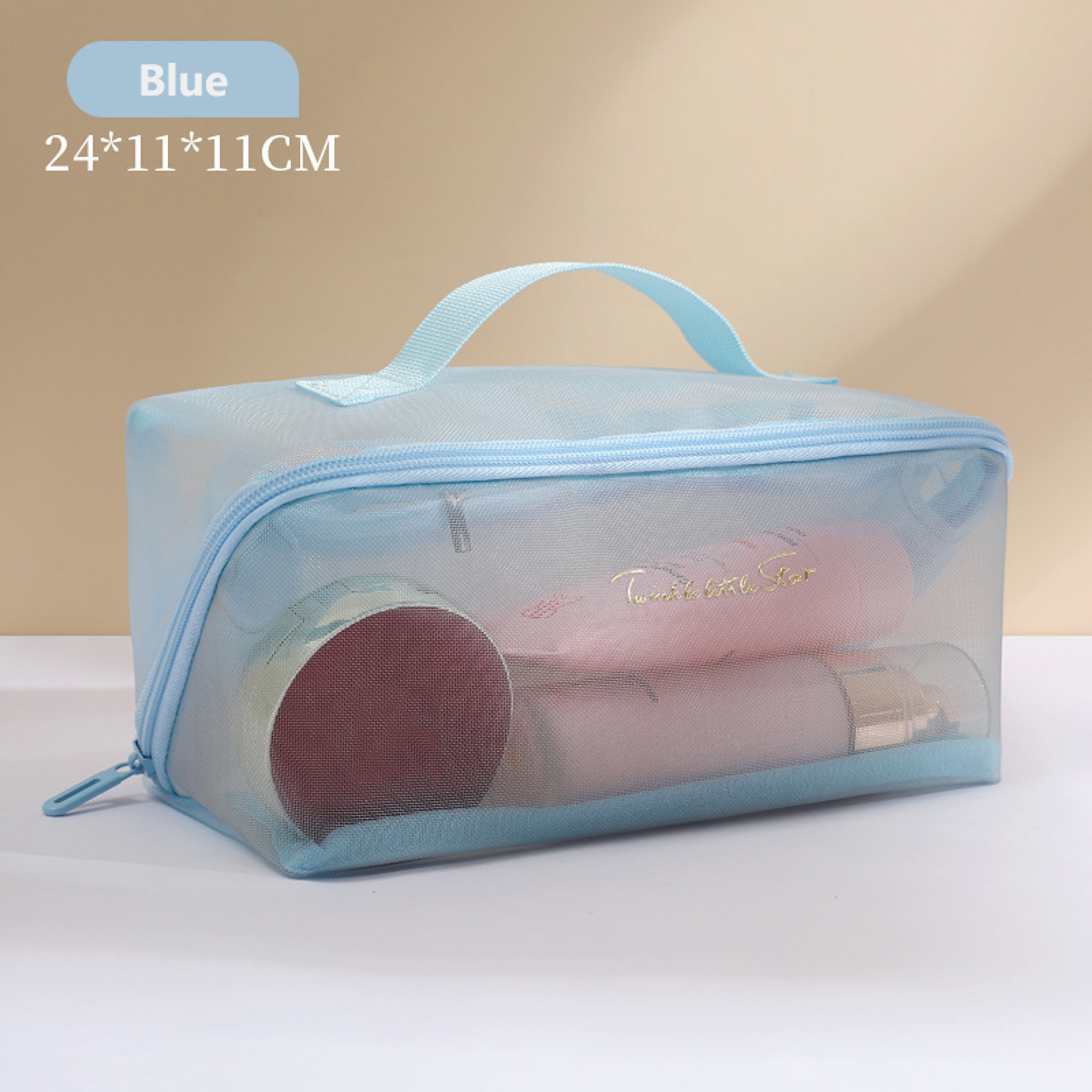 Transparent Cosmetic Bag Mesh Travel Makeup Pouch And Toiletry Organizer 2