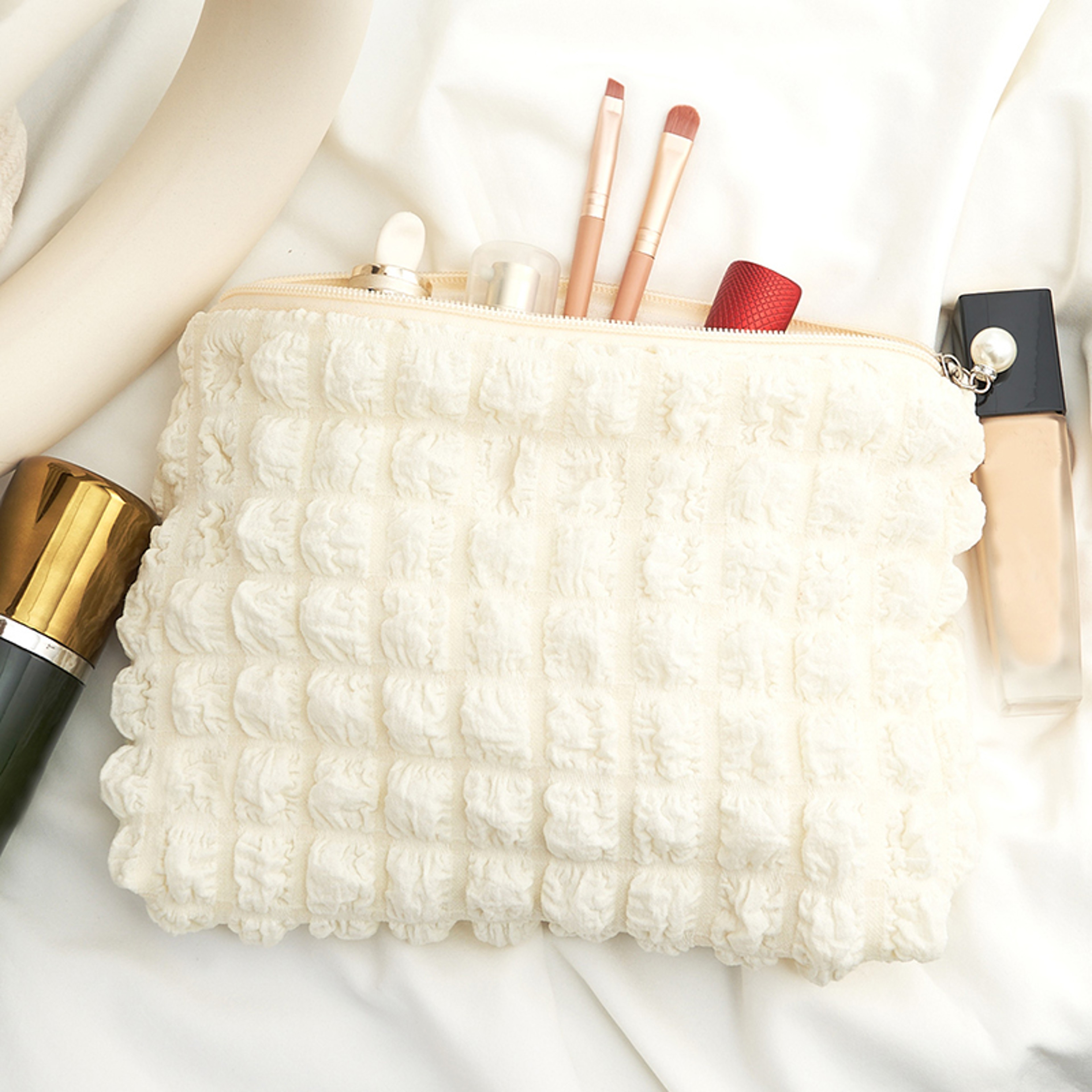 Boho Soft Makeup Pouch Portable Zipper Travel Cosmetic Bag For Daily Essentials 10