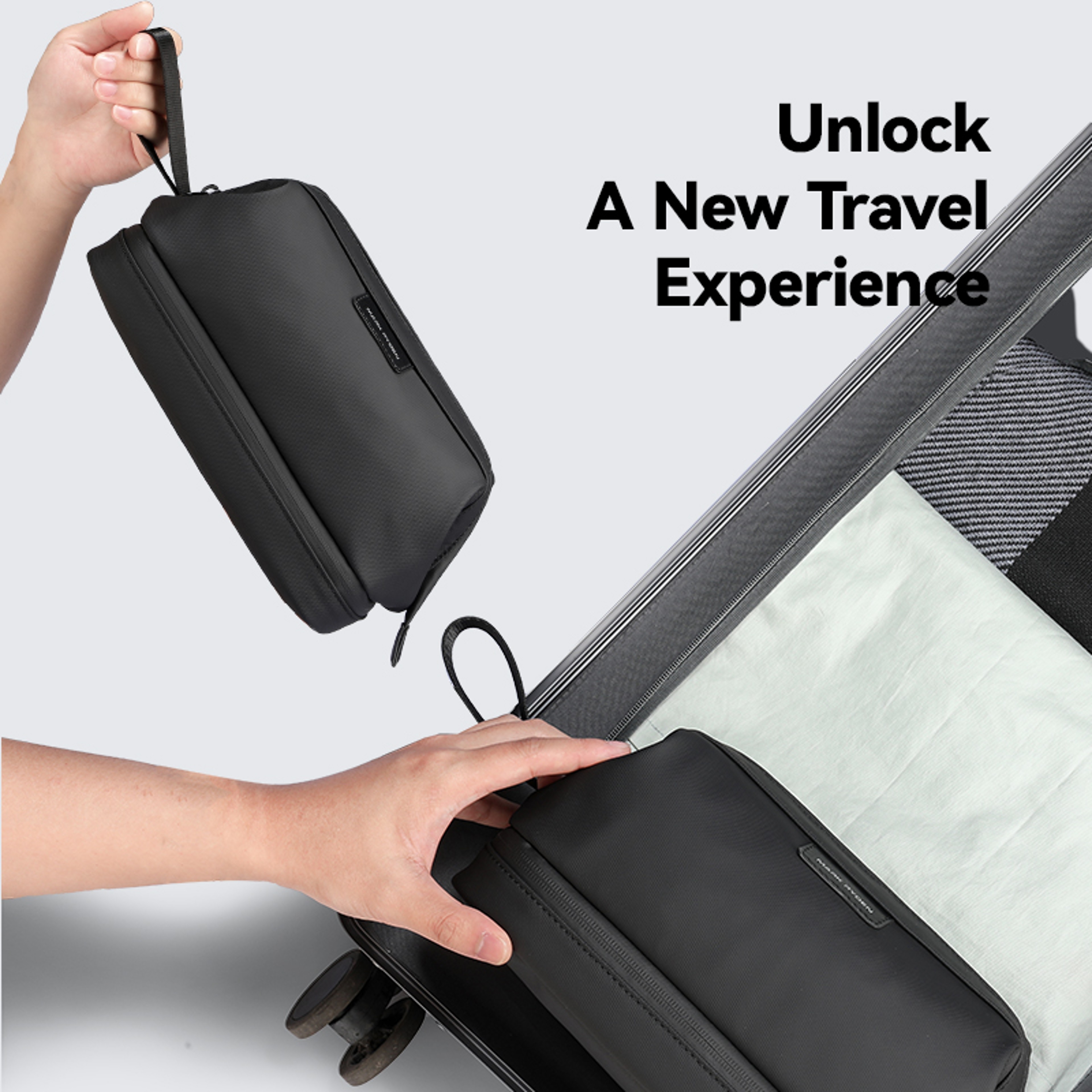 Double Layer Travel Toiletry Bag With Wet Dry Storage And Quick Access Handle 4