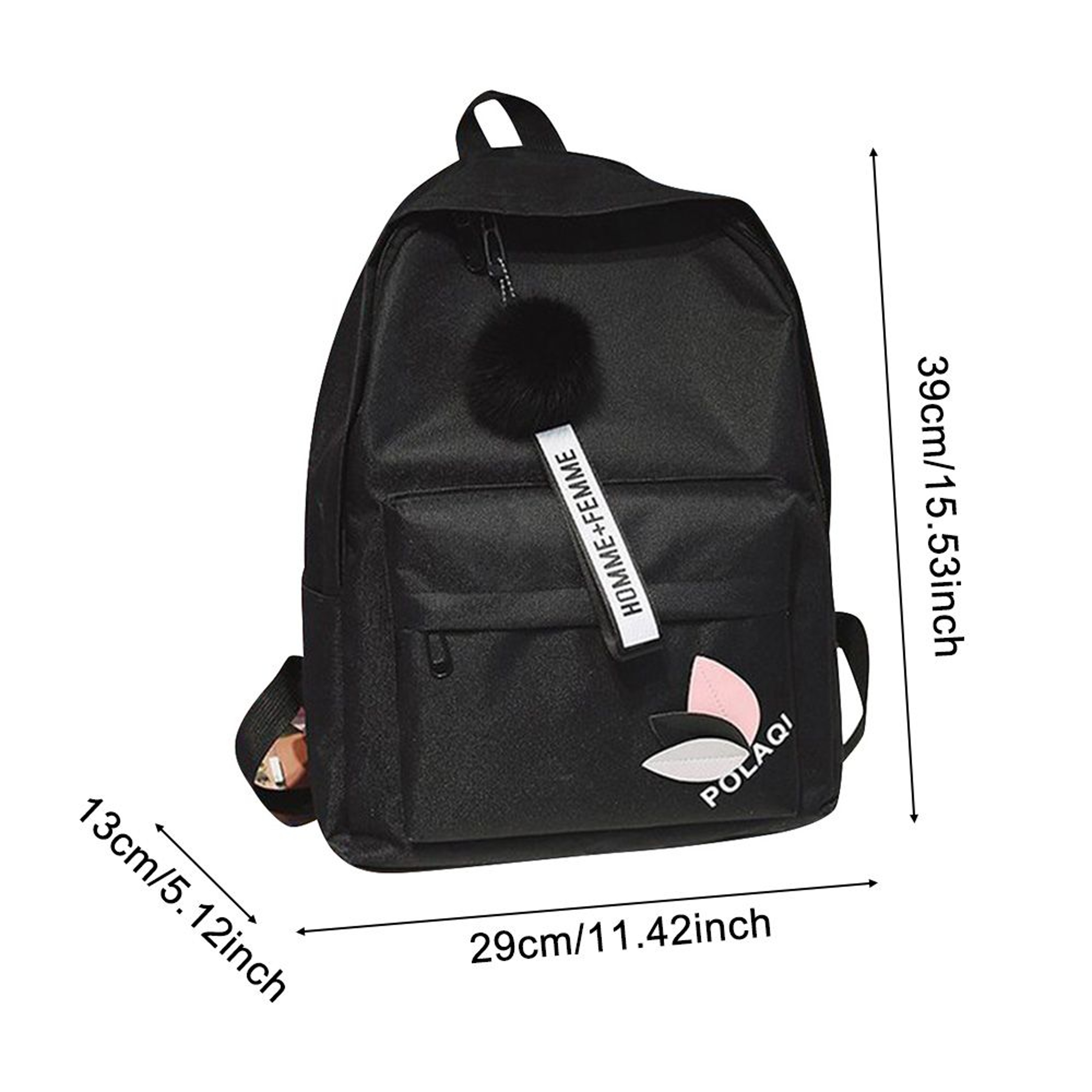 Leaf Print Backpack Large Capacity Women School Bag 4