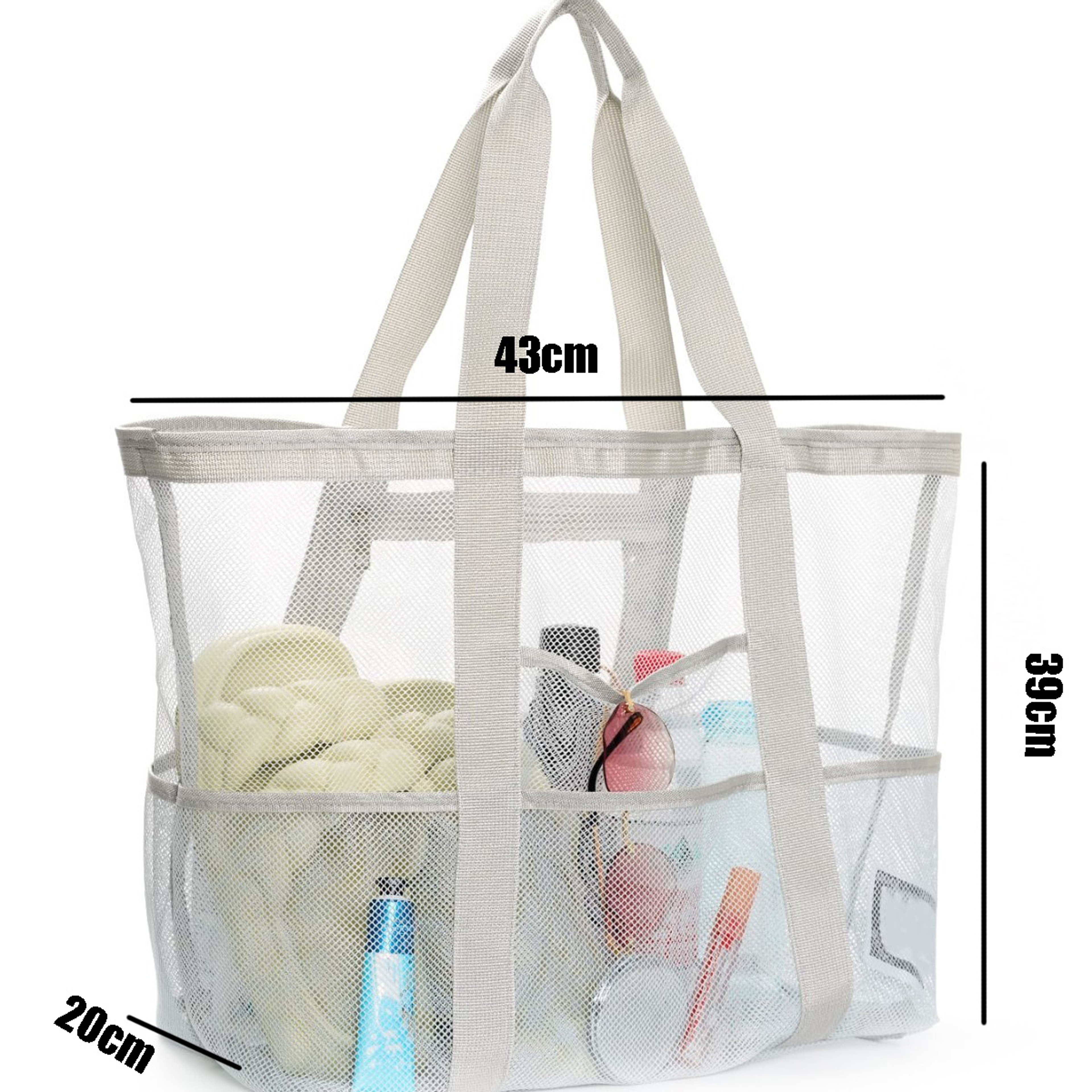 Oversized Mesh Beach Bag With Pockets Quick Dry Sand Free Pool And Travel Tote 3