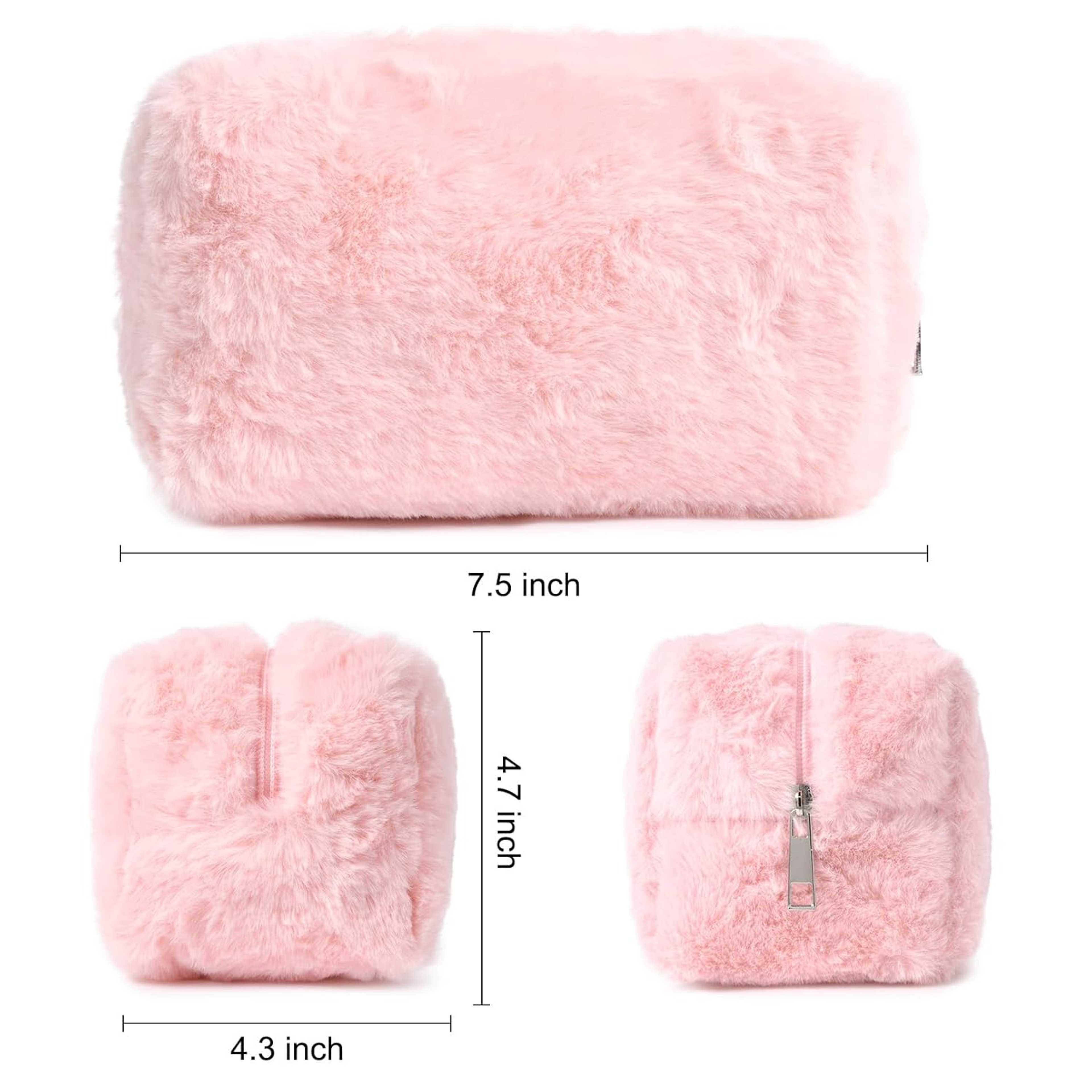 Plush Makeup Bag For Women Cute Puffy Travel Cosmetic Bag And Makeup Pouch 6