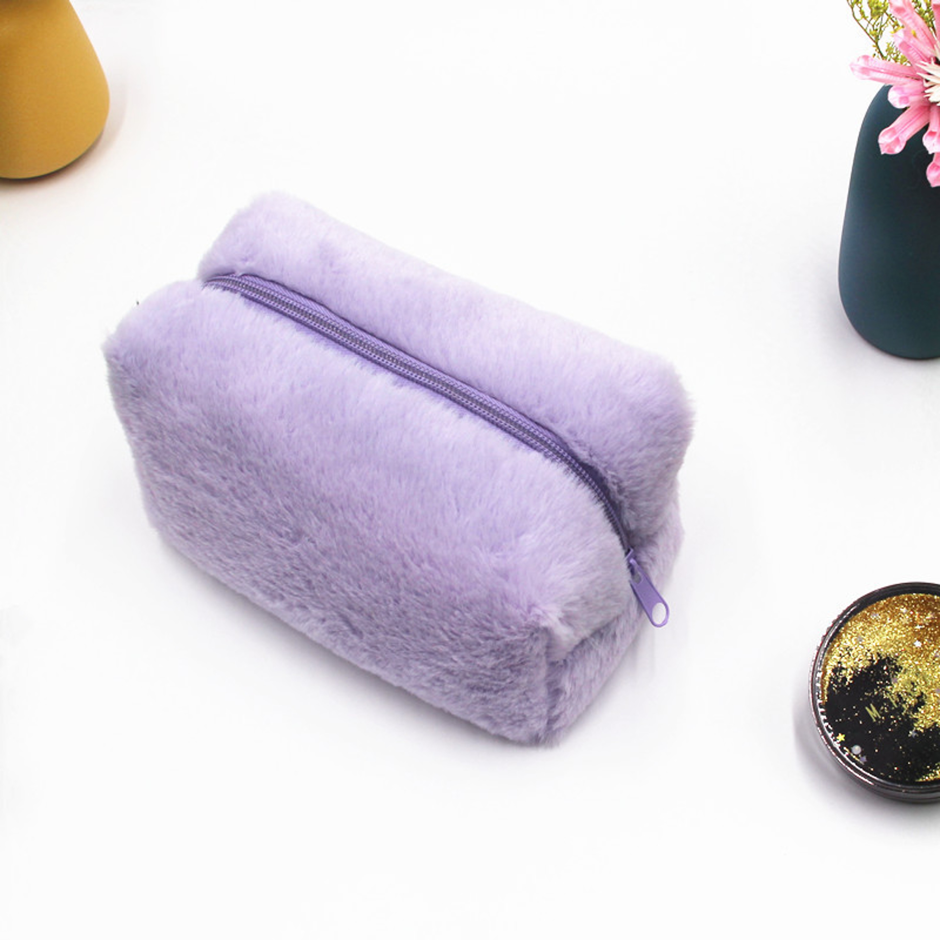 Plush Makeup Bag For Women Cute Puffy Travel Cosmetic Bag And Makeup Pouch 2