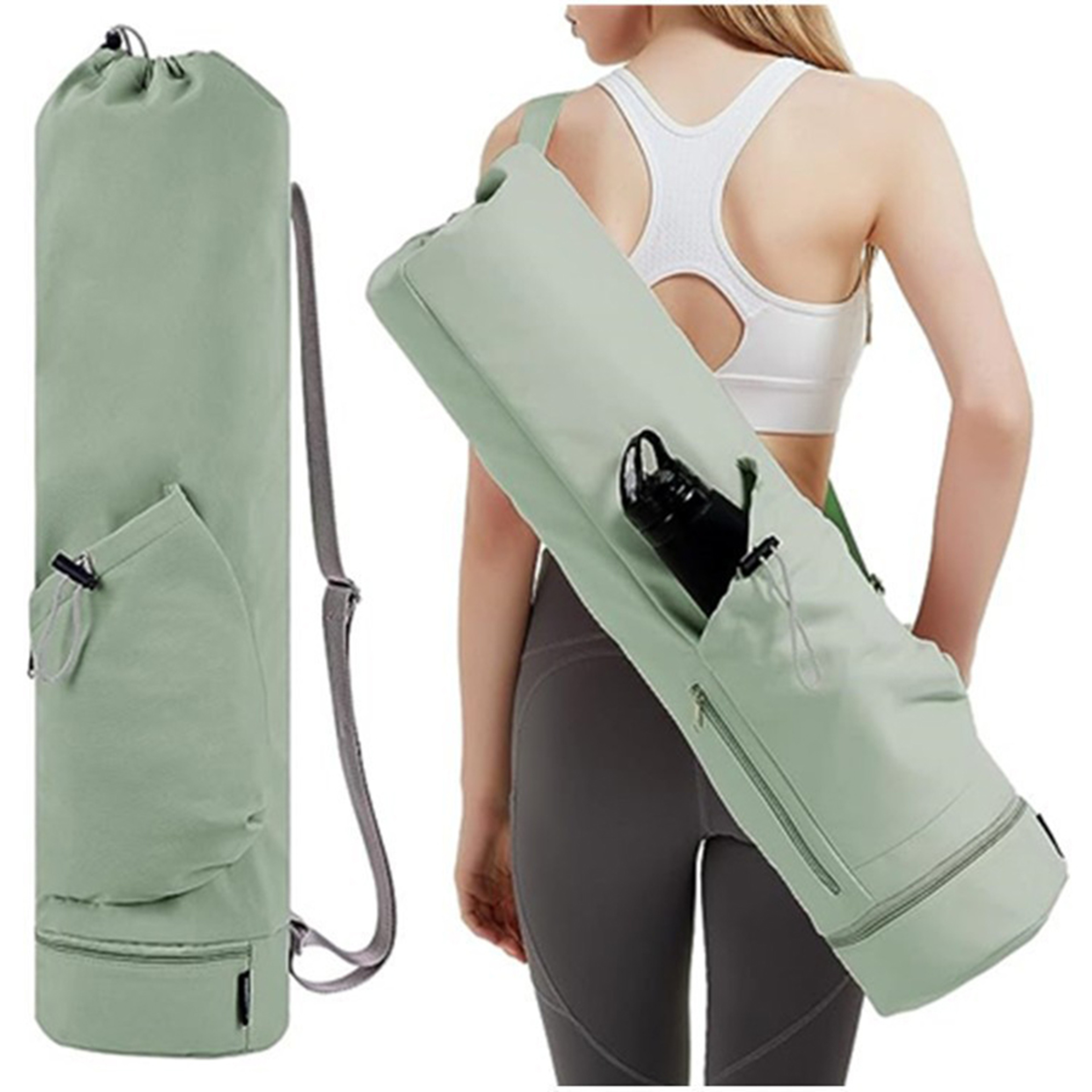 Large Capacity Canvas Yoga Mat Bag With Adjustable Shoulder Strap 3