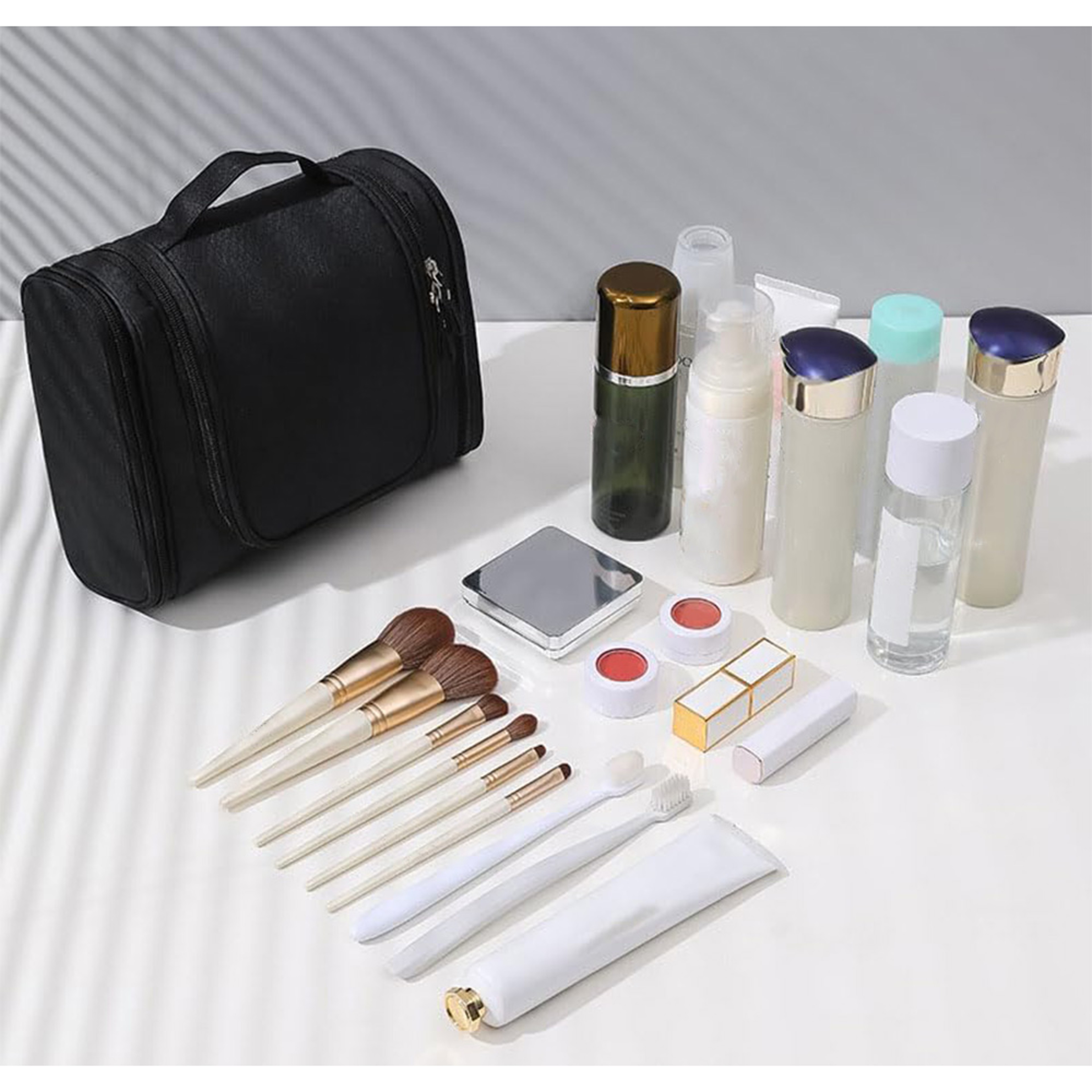 Large Hanging Toiletry Bag With Hook Multi Pocket Travel Makeup Organizer 3