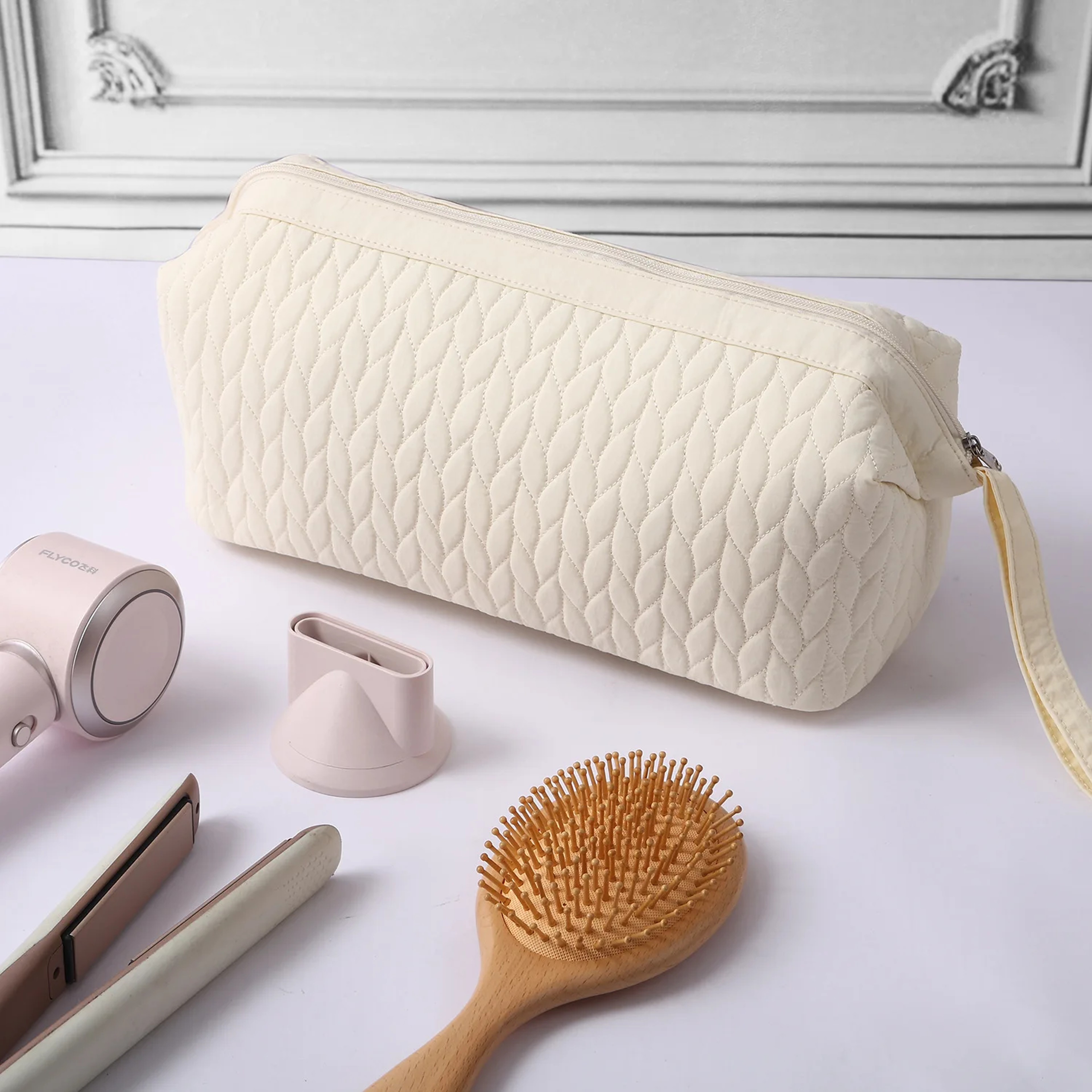 Portable Hair Dryer Storage Bag For Curling Iron And Travel Makeup Organizer 2