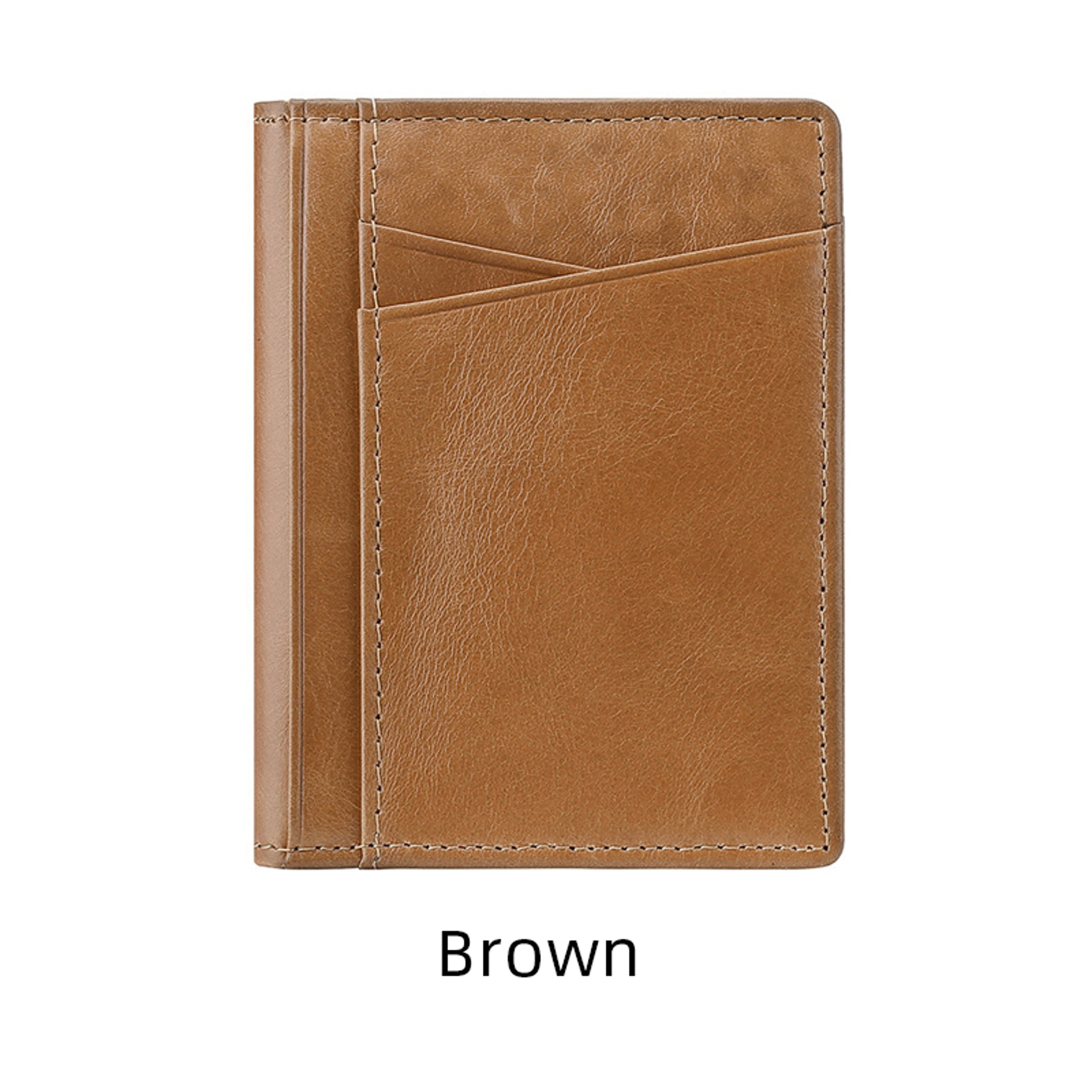 Genuine Leather Slim RFID Card Holder Wallet For Men 5