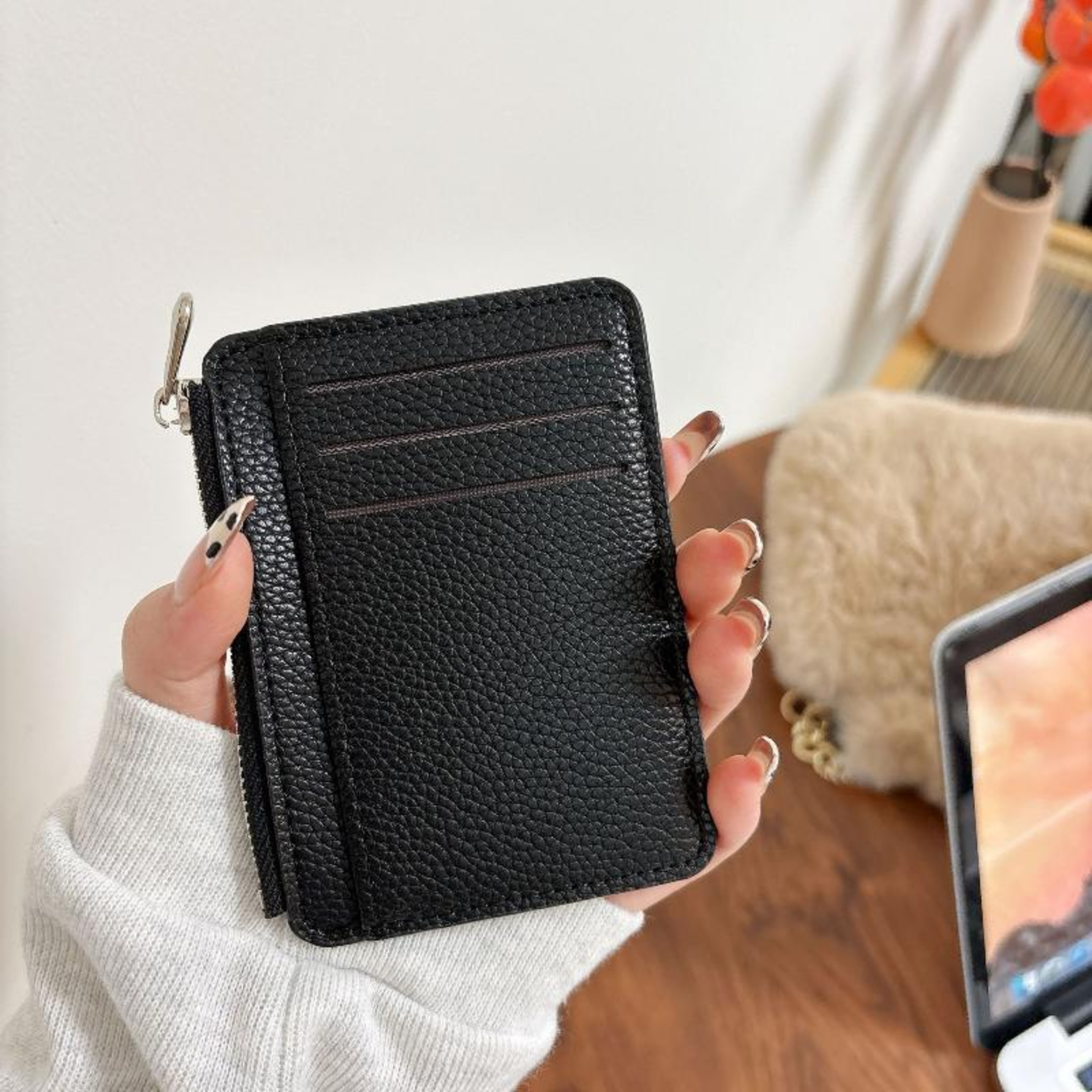 Slim Mini Credit Card Wallet For Men With Zipper Coin Pocket And ID Card Holder 4