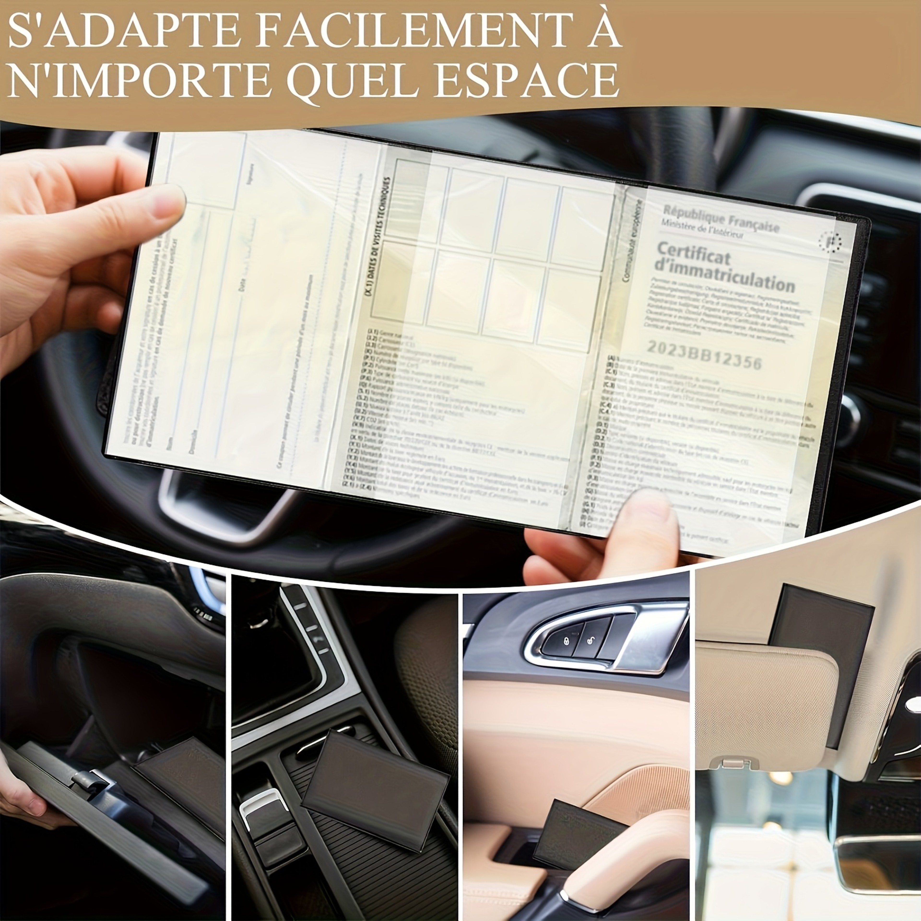 Black Car Document Holder Registration Card Pouch For Insurance And Certificates 5
