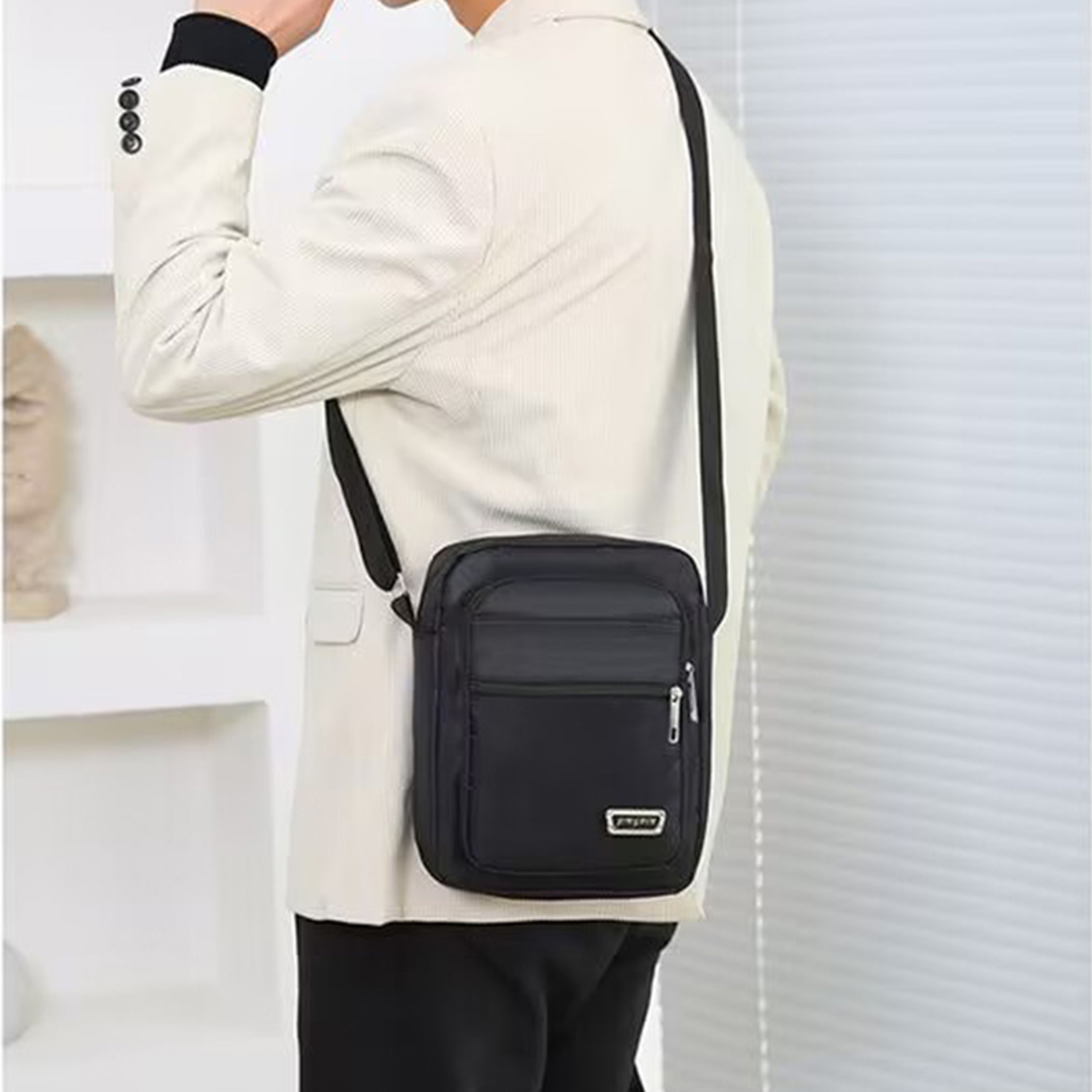 Business Crossbody Bag With Double Layer Storage And Adjustable Shoulder Strap 3