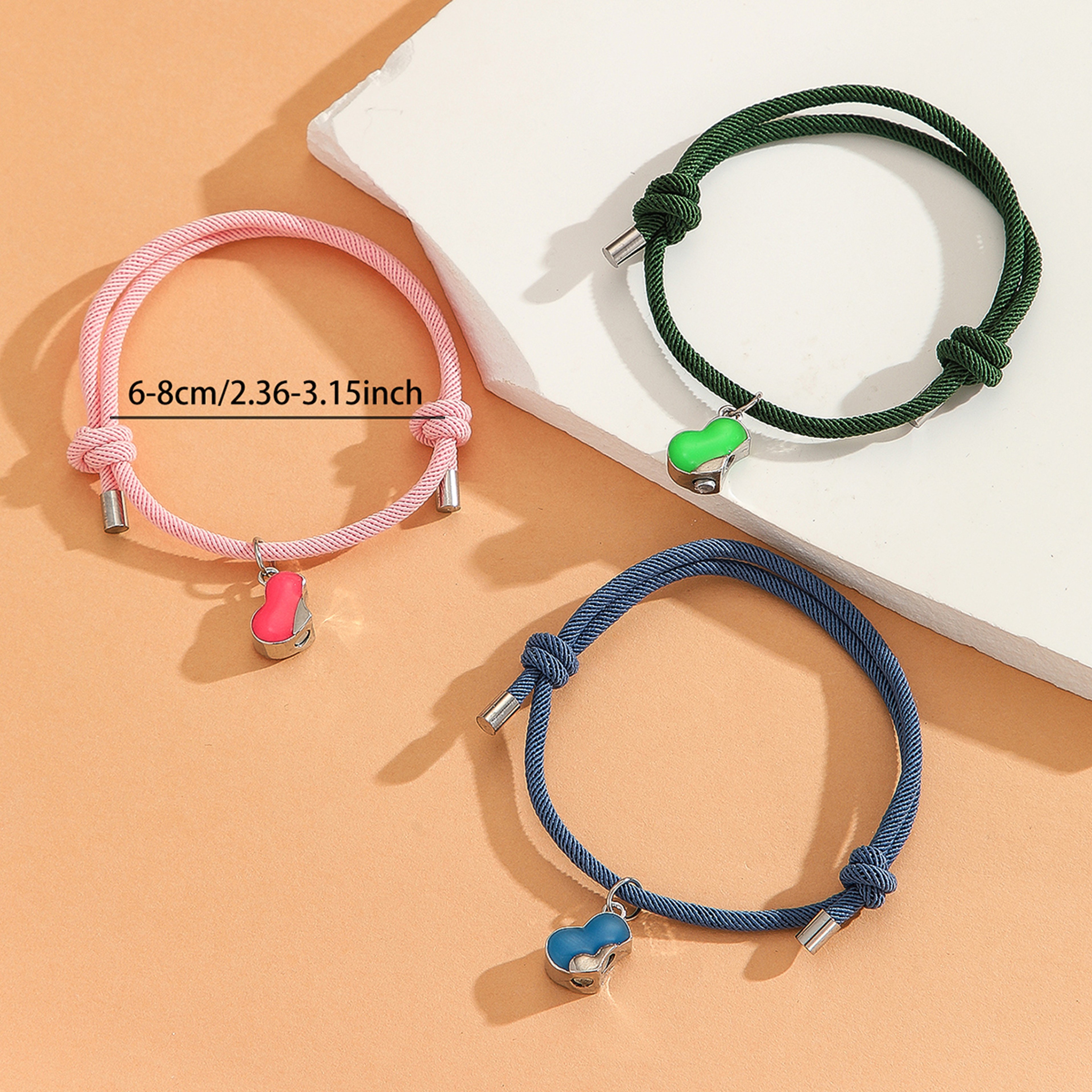 Luminous Four Leaf Clover Friendship Bracelets Set Glow in The Dark Matching Gift Jewelry – view 6