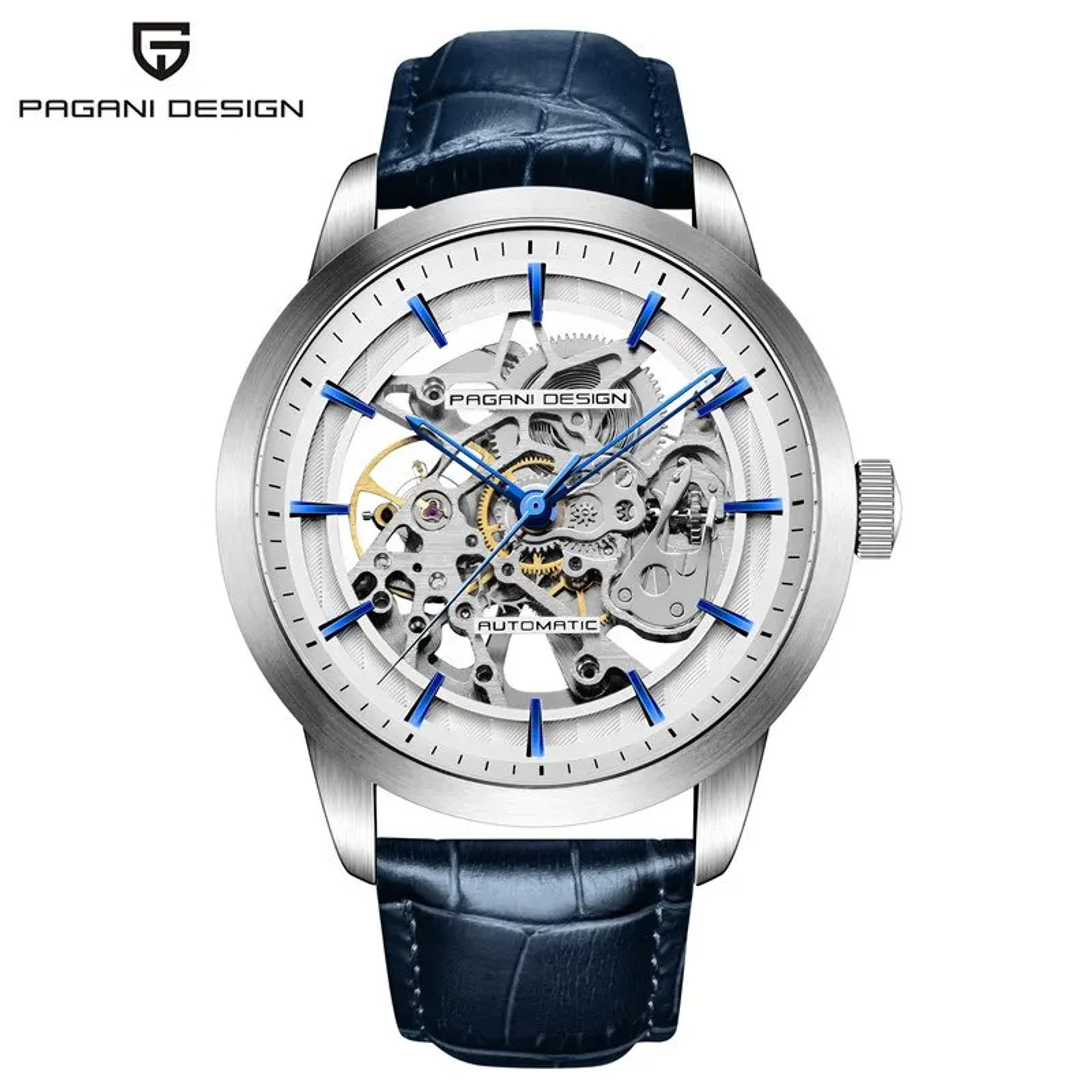 Luxury Skeleton Mechanical Watch For Men With Leather Strap 1