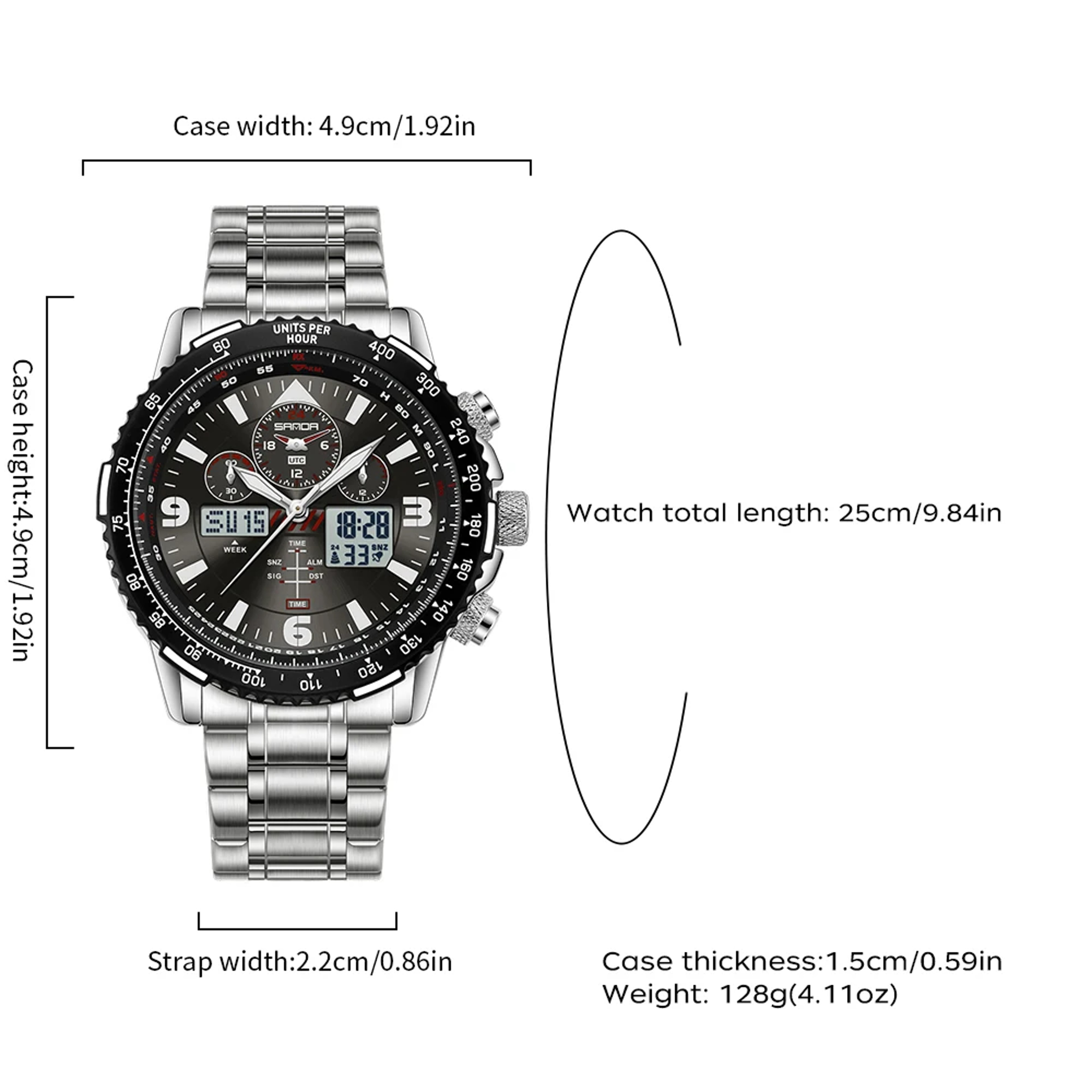 Stainless Steel Chronograph Watch For Men 6