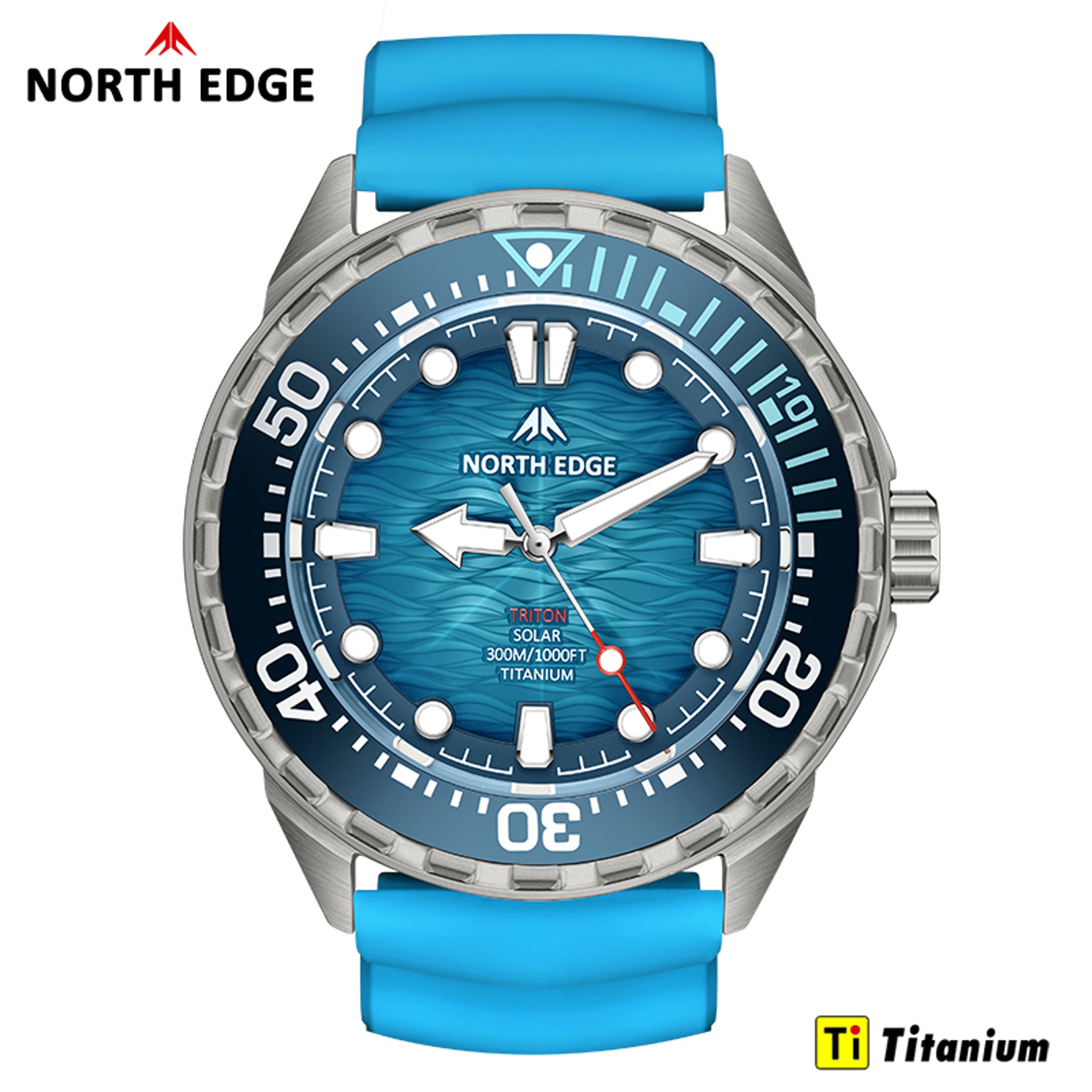 Titanium Solar Powered Dive Watch For Men Waterproof Quartz Sports Watch 1