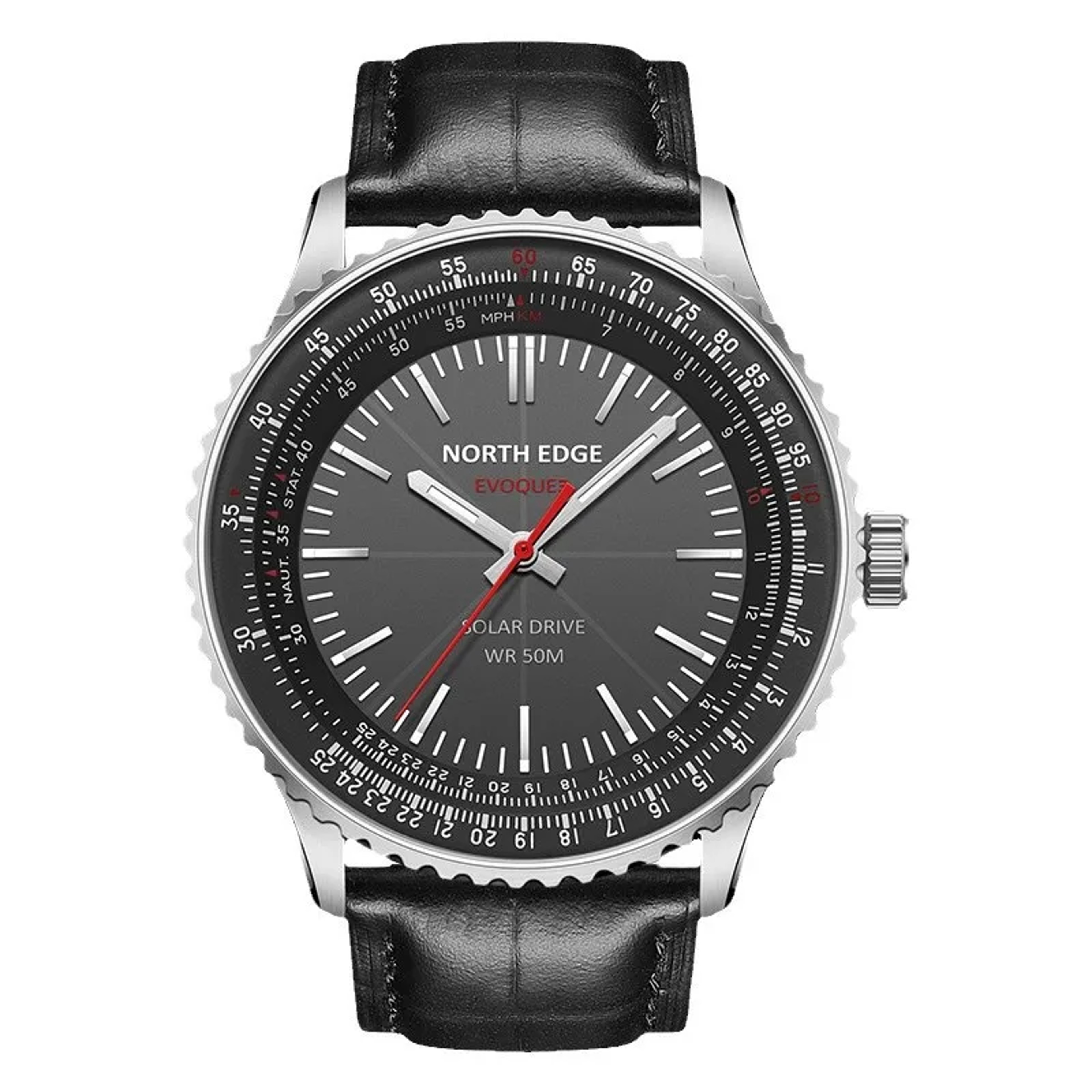 Solar Pilot Watch For Men With Luminous Dial And Leather Strap 2