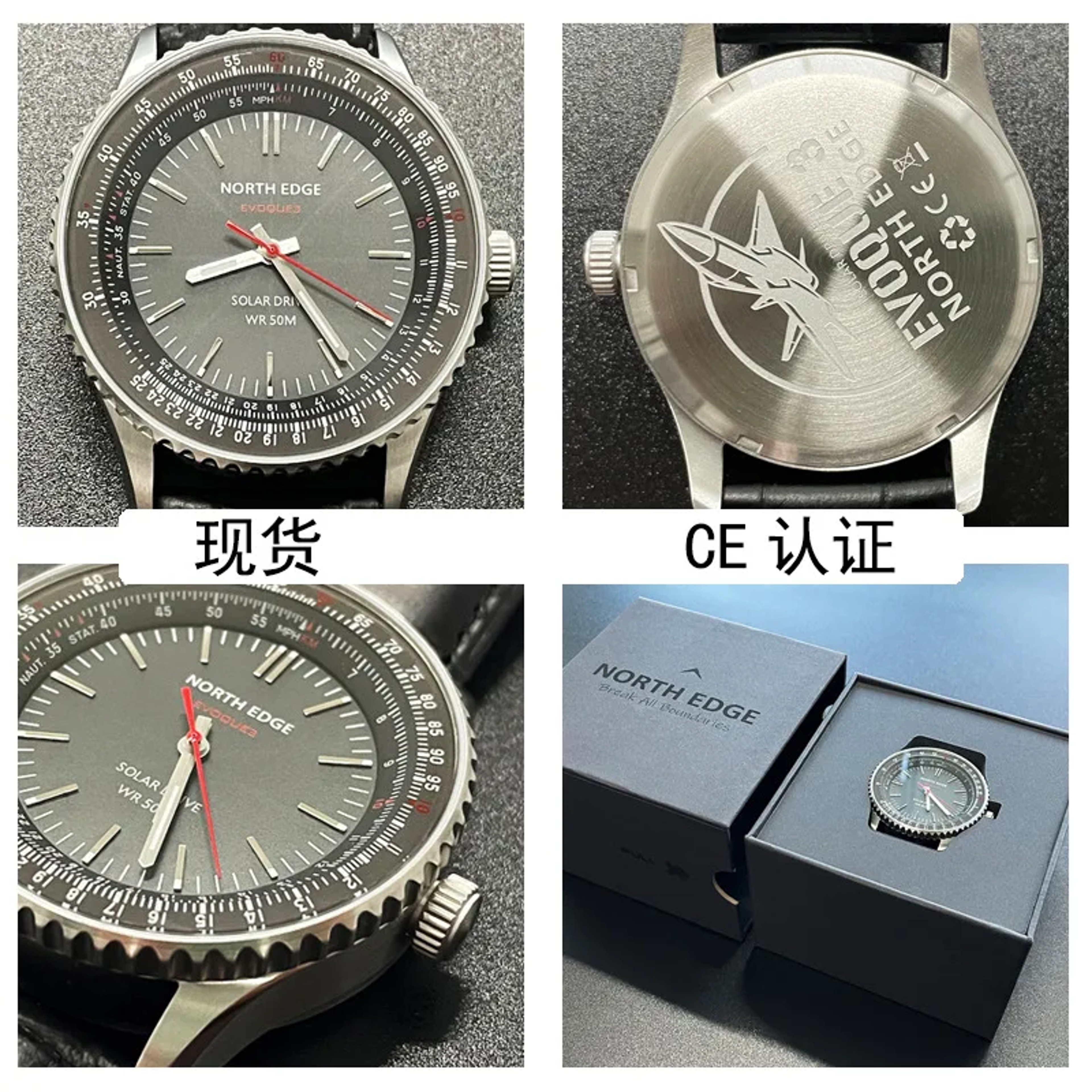 Solar Pilot Watch For Men With Luminous Dial And Leather Strap 5
