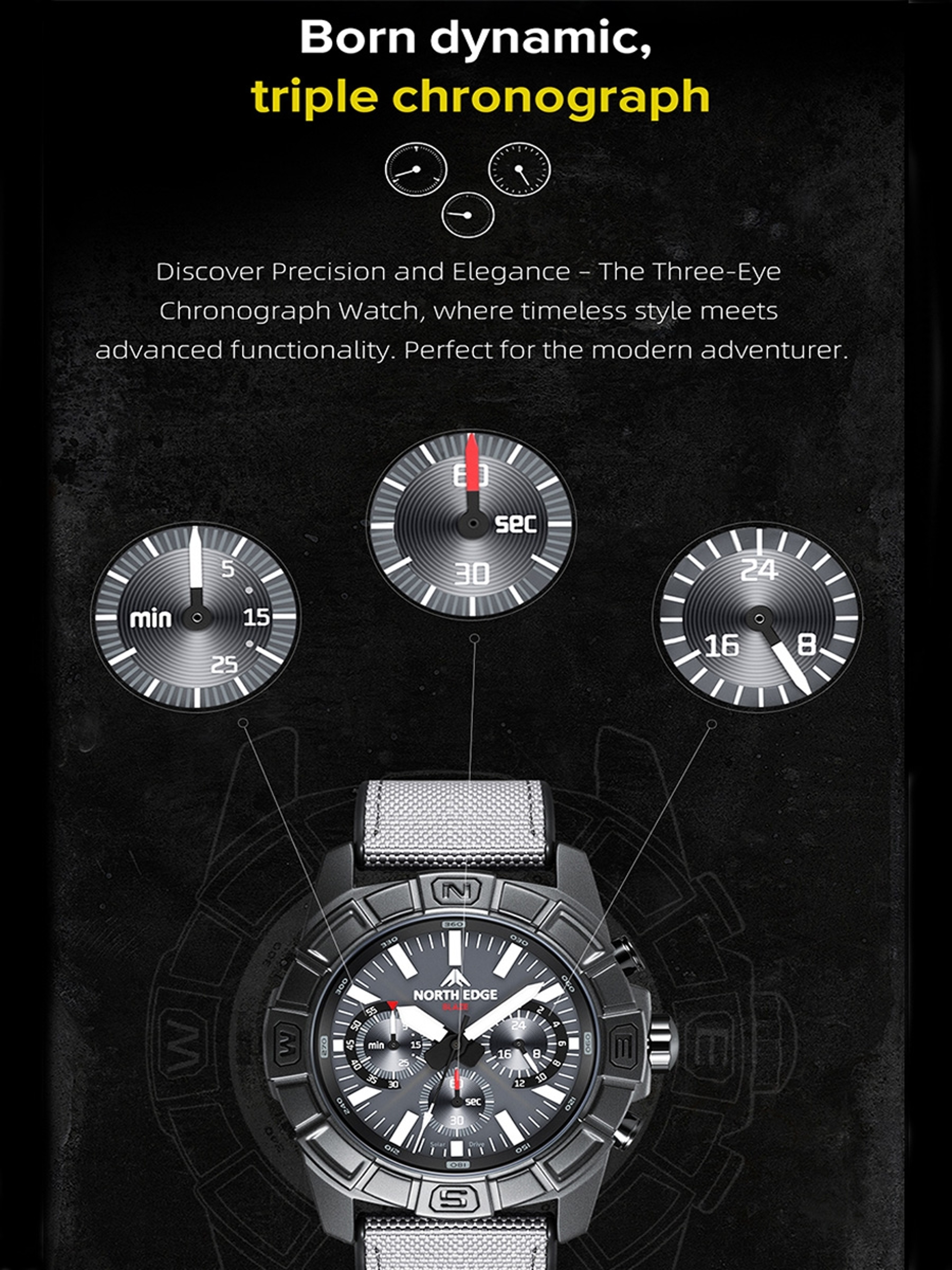 Solar Powered Men Pilot Watch 3