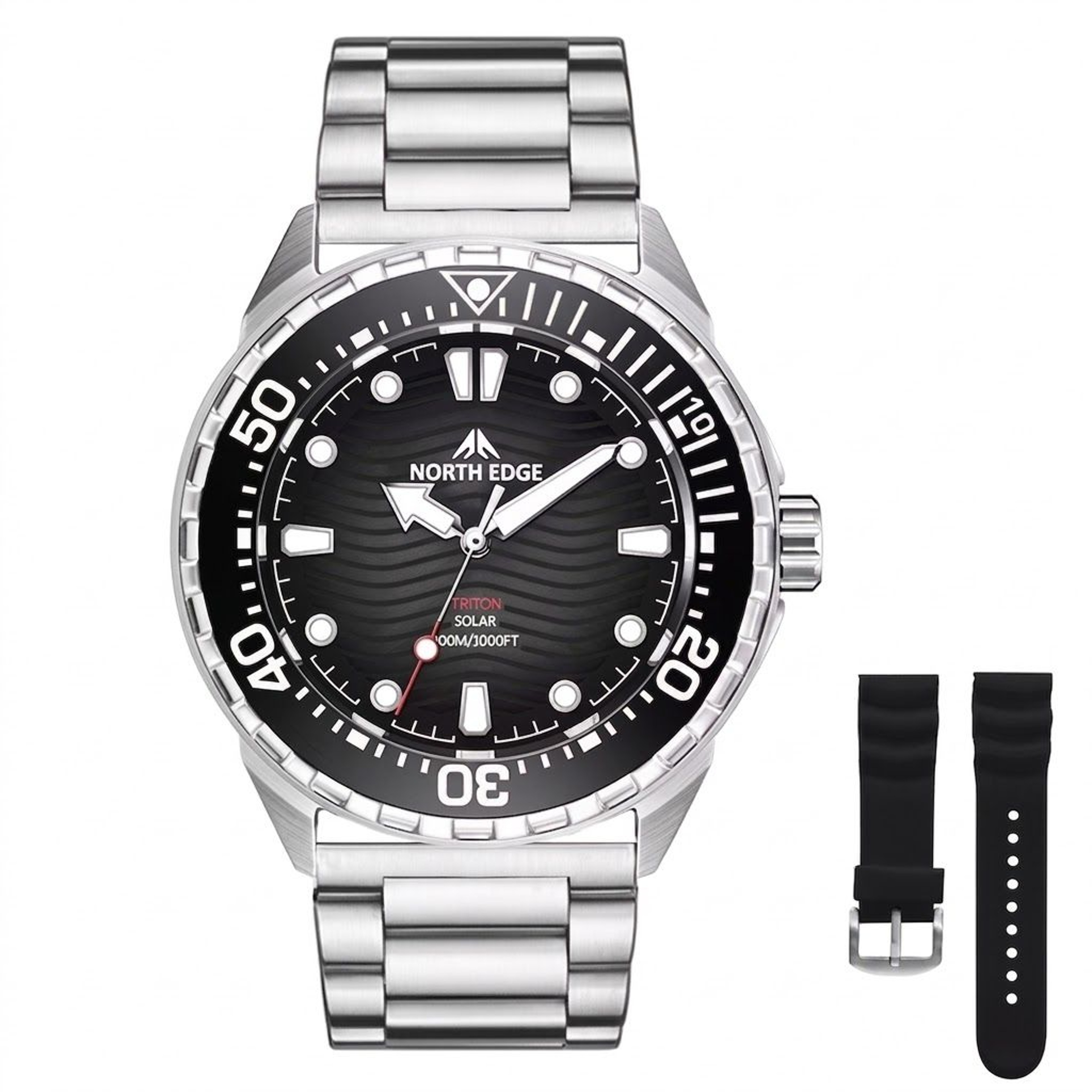 Solar Powered Dive Watch For Men Waterproof Titanium Quartz Wristwatch 0