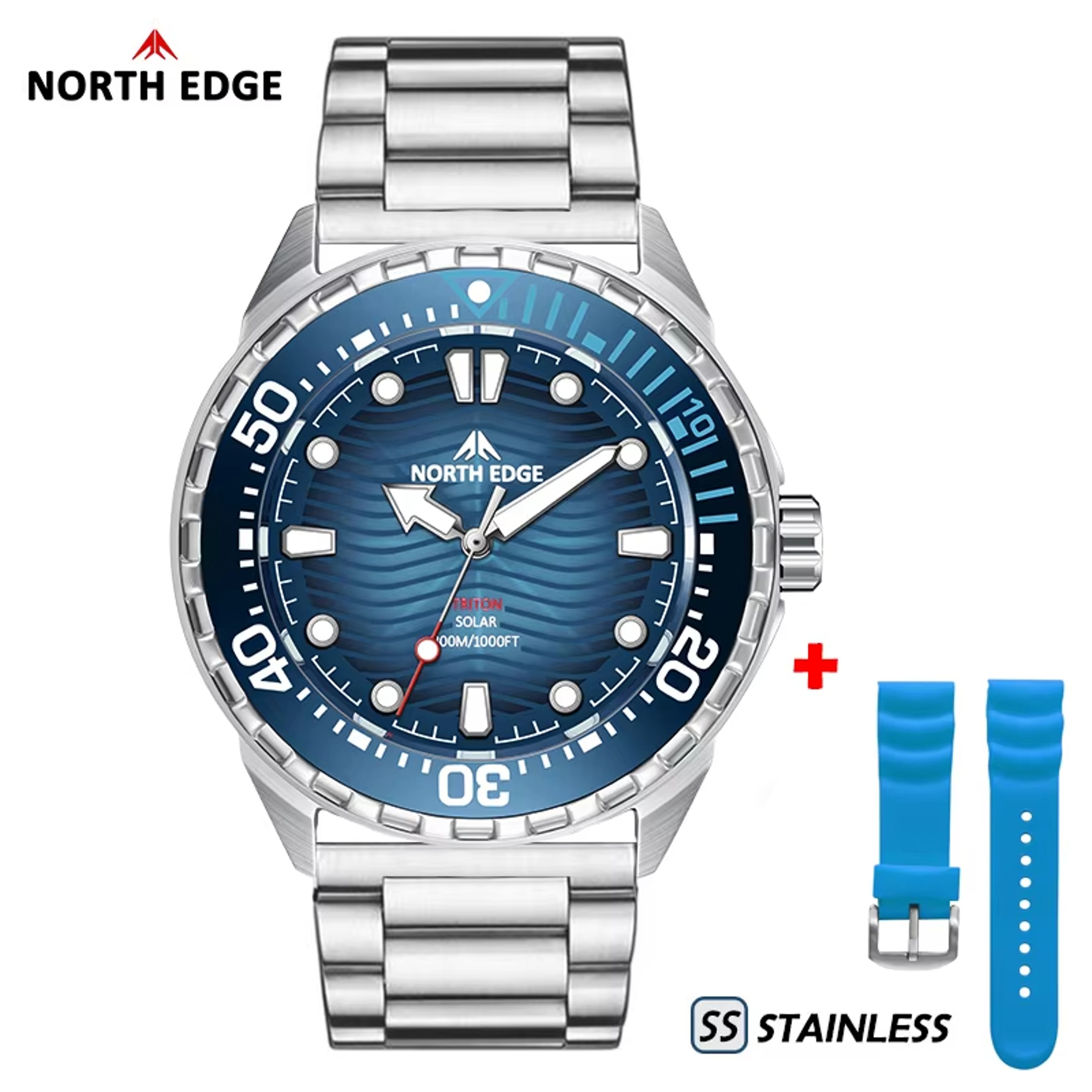 TI Solar Dive Watch For Men Titanium Waterproof 7