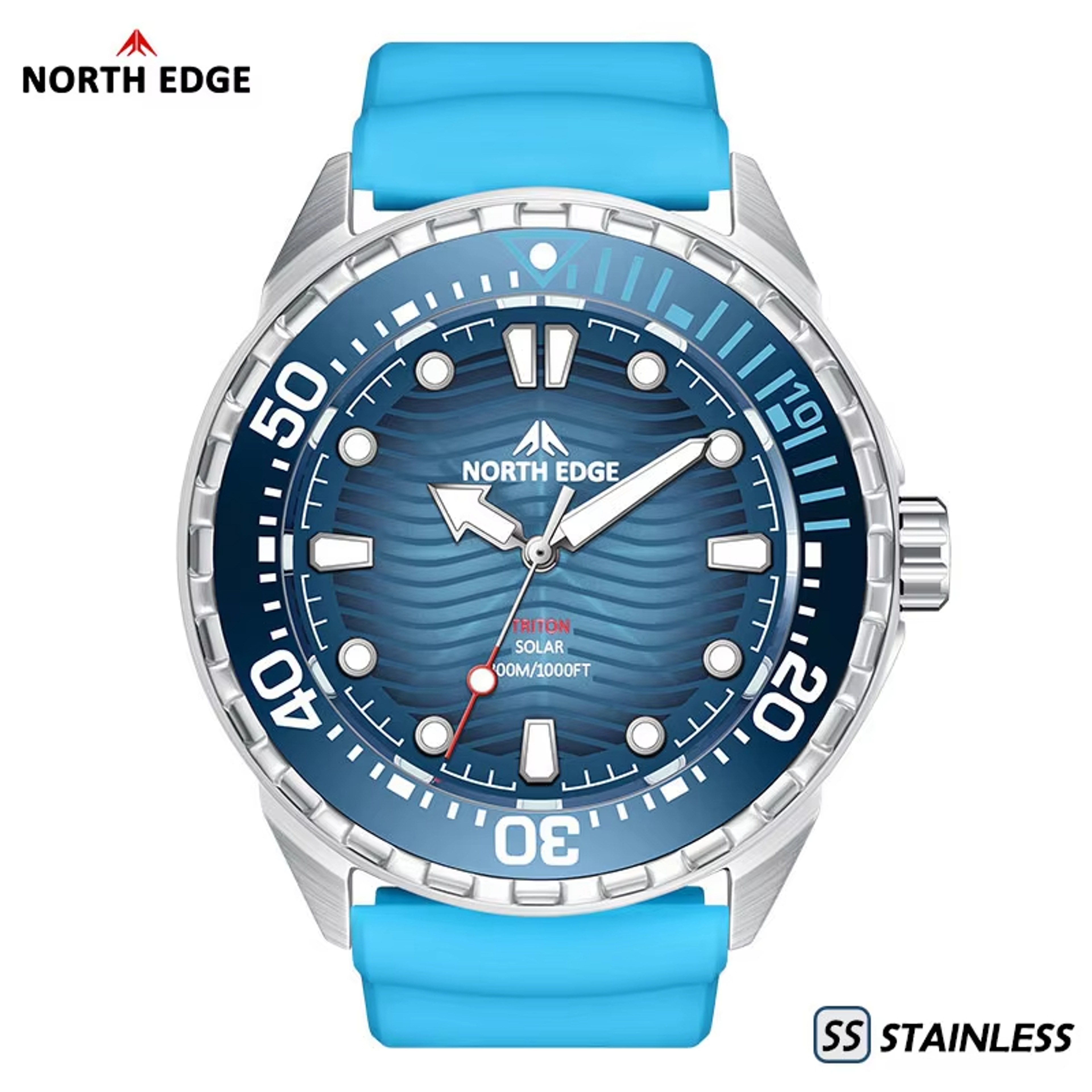 TI Solar Dive Watch For Men Titanium Waterproof 8