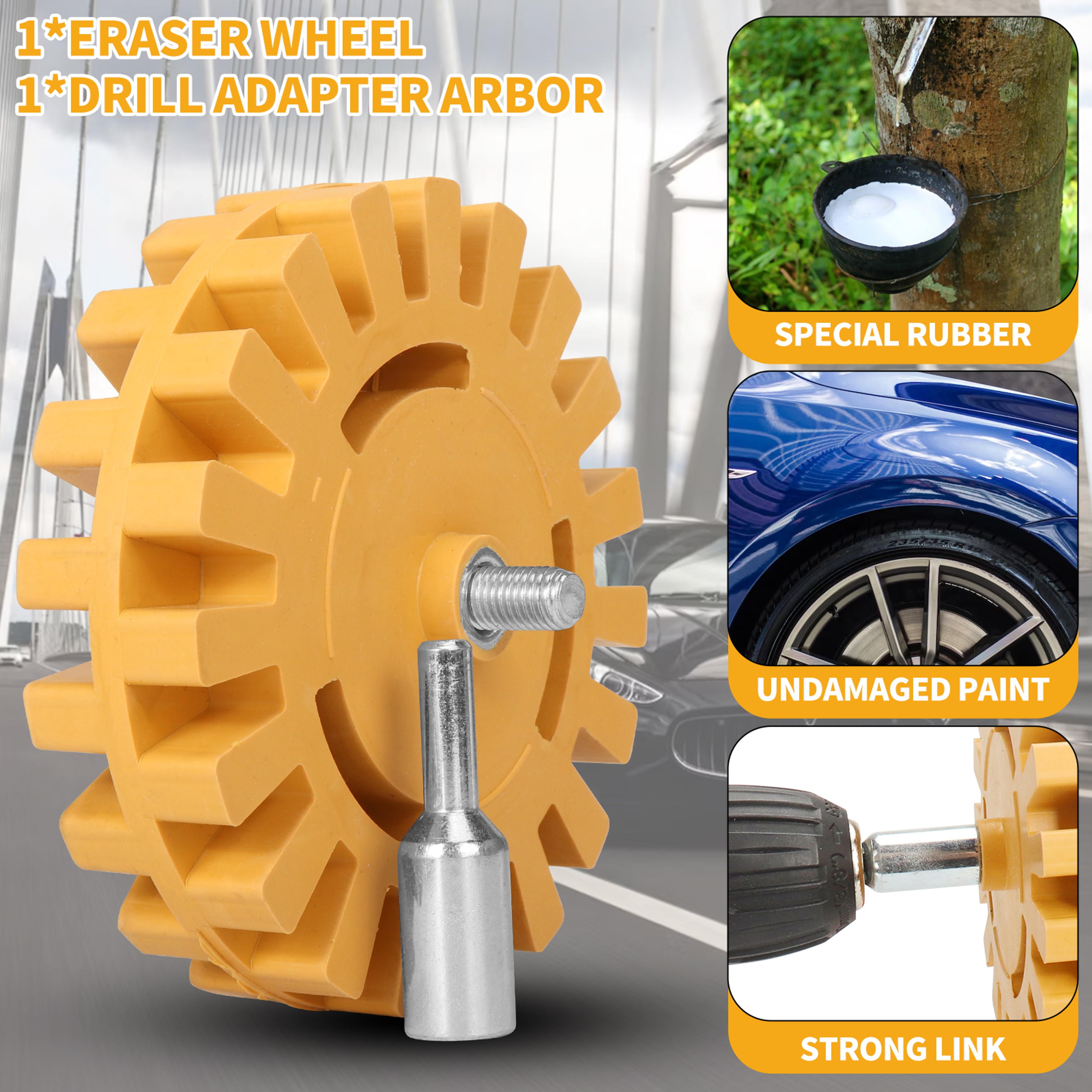 Car Eraser Wheel Adhesive Remover Drill Adapter 4