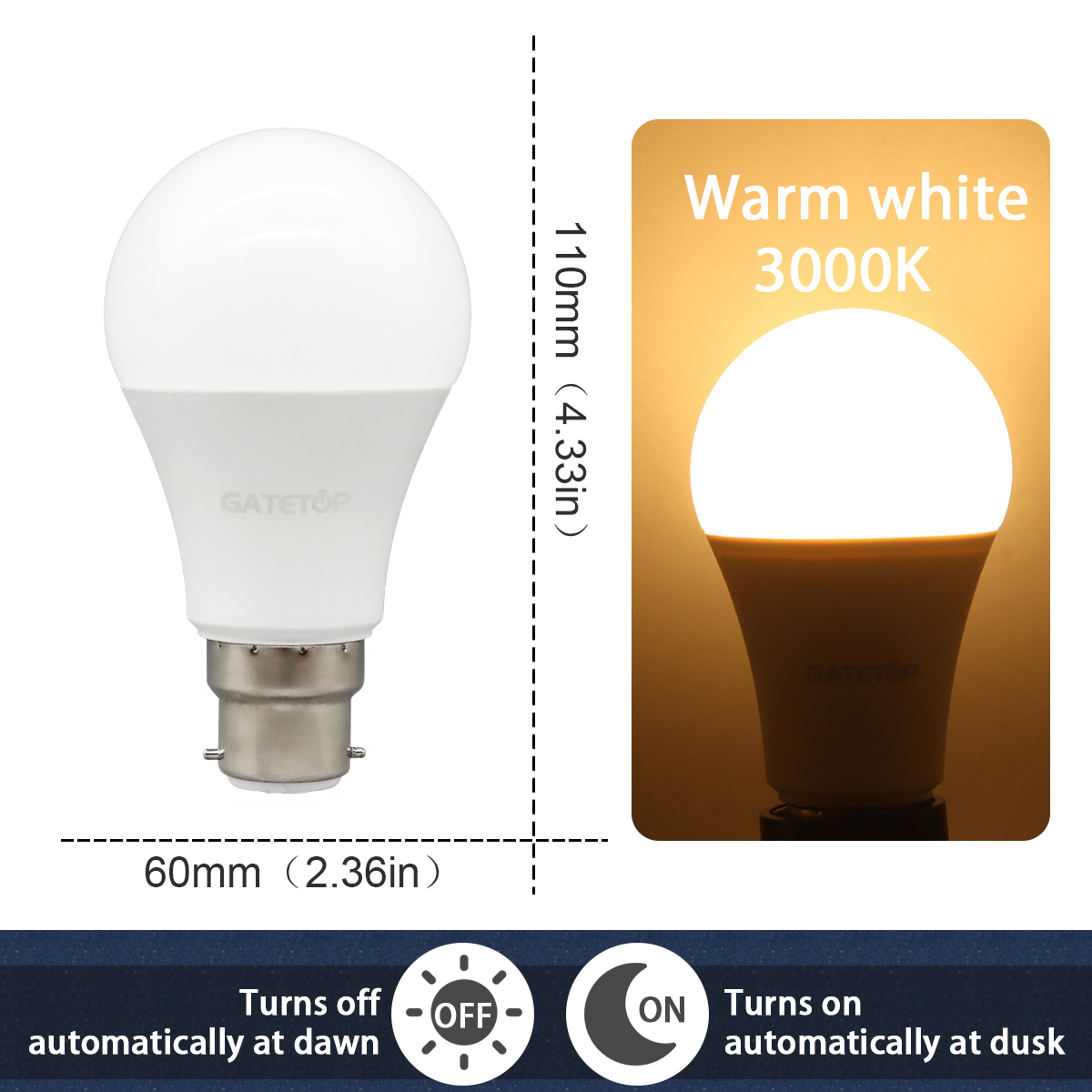 Auto Dusk To Dawn Sensor LED Bulb For Garage And Outdoor Lighting 4