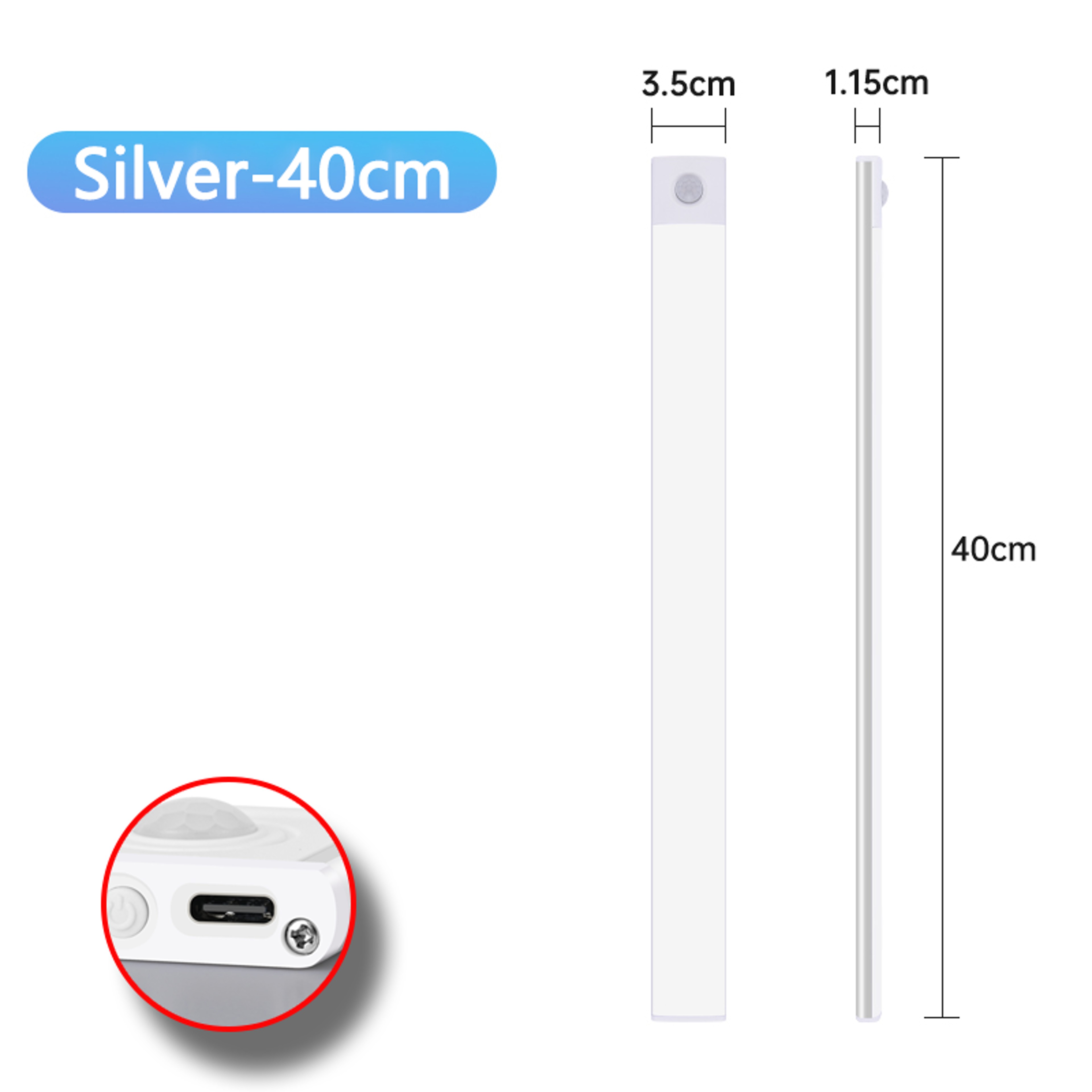 USB Rechargeable Motion Sensor Night Light Under Cabinet LED Lamp 7