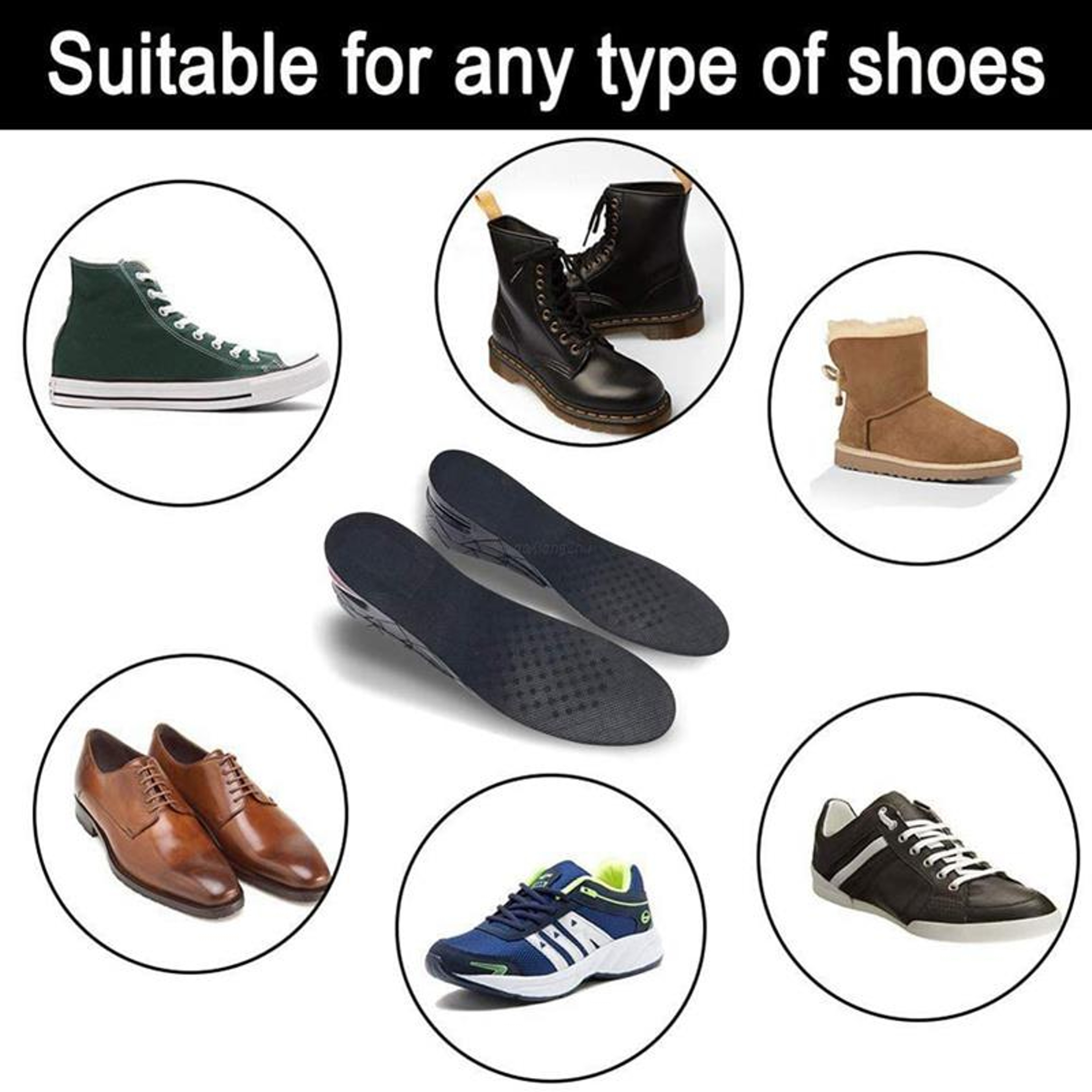 Invisible Height Increase Insoles Adjustable Cut Air Cushion 13