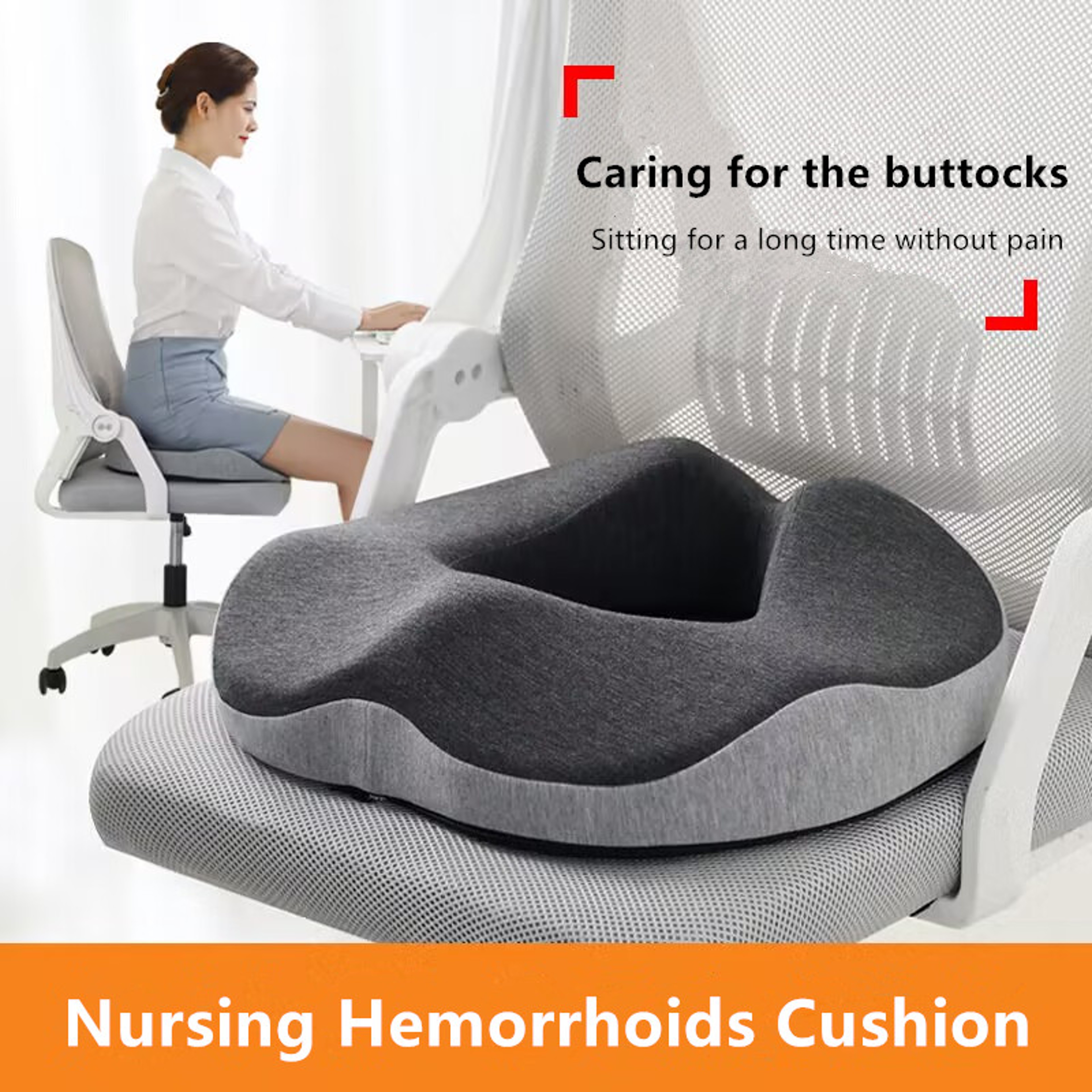 Memory Foam Coccyx Seat Cushion For Office Chair Sciatica Tailbone Support 2