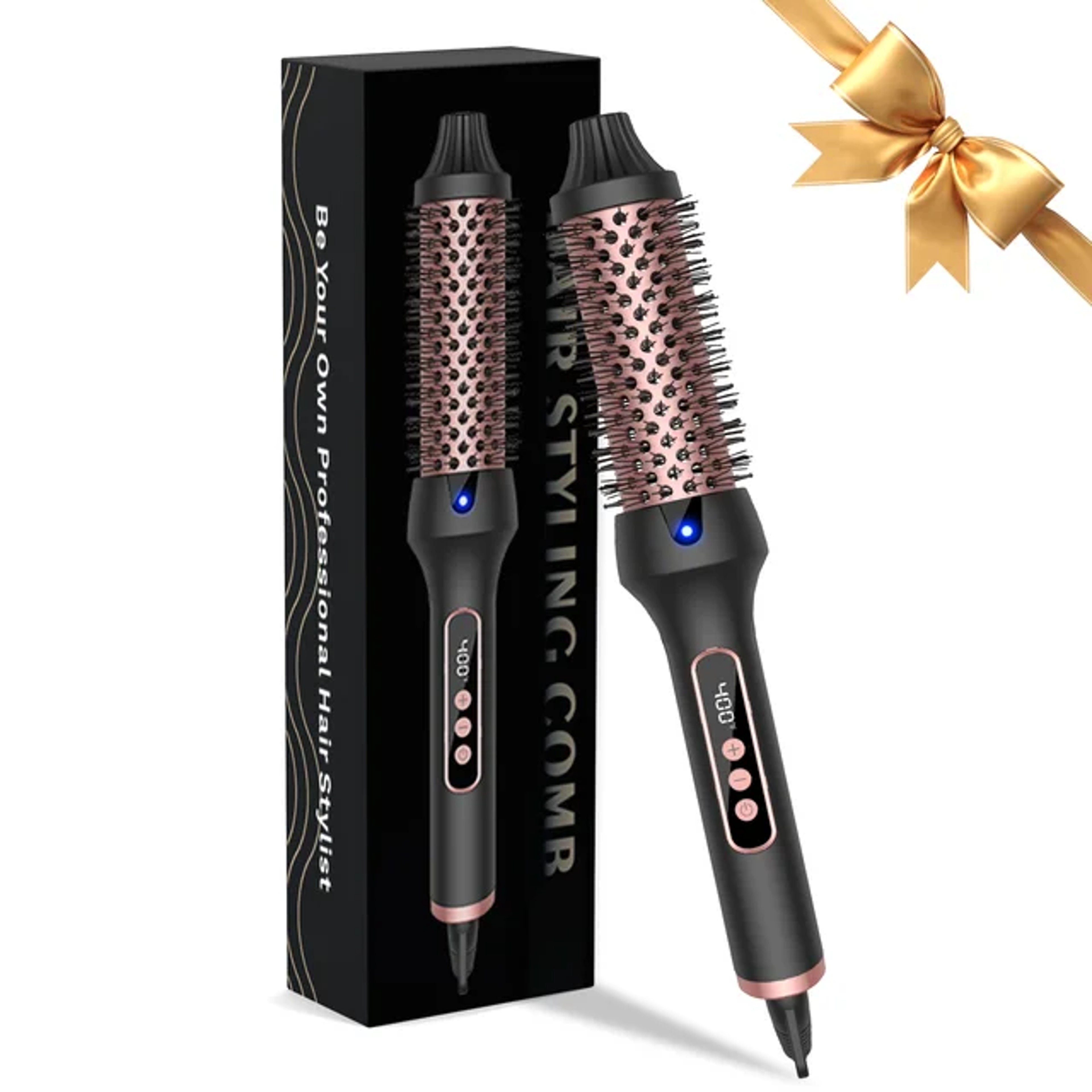 Heated Styling Brush Ionic Hair Curler Straightener – view 7