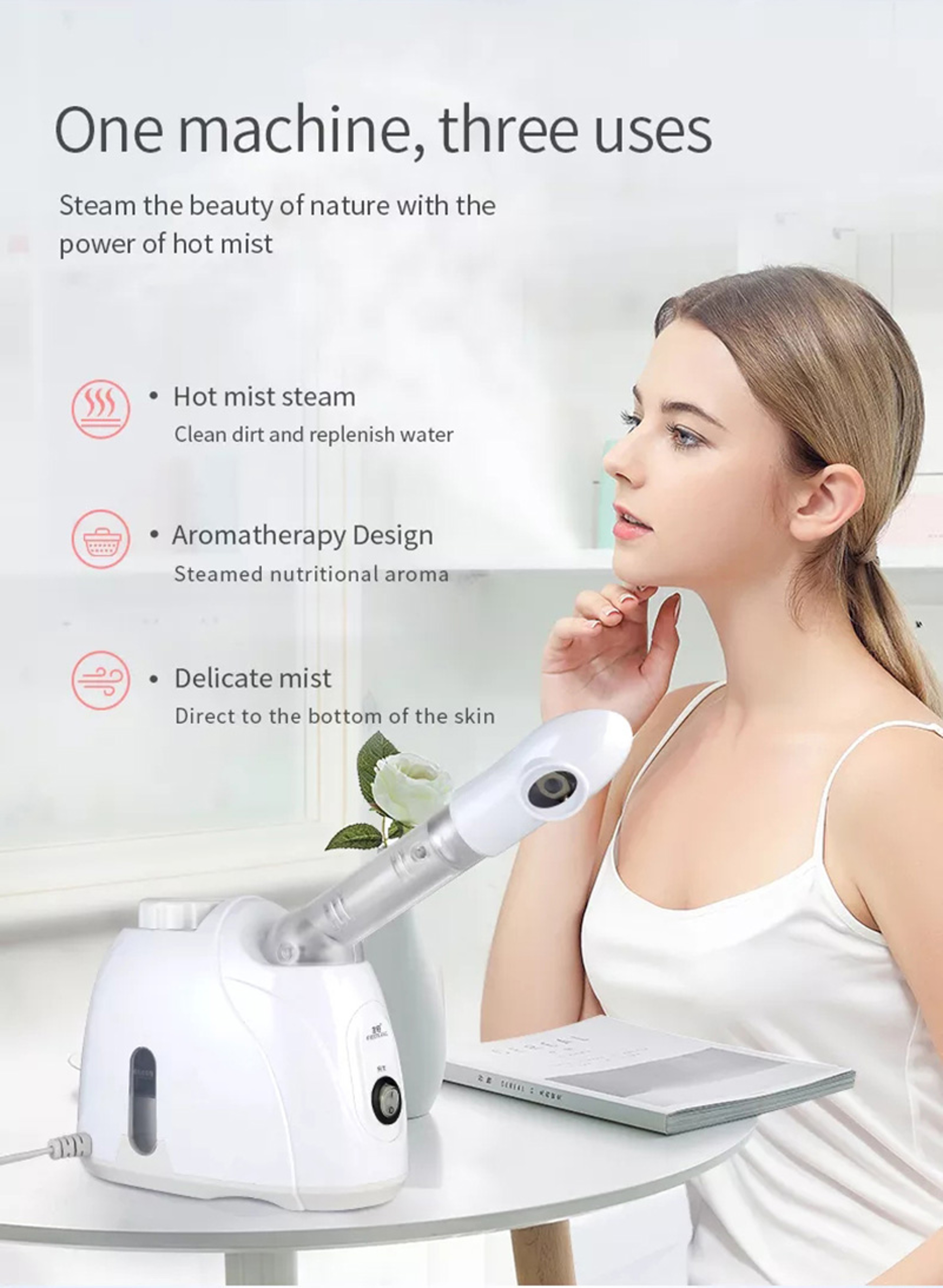 Ozone Facial Steamer Warm Mist Skin Care Spa Device 2
