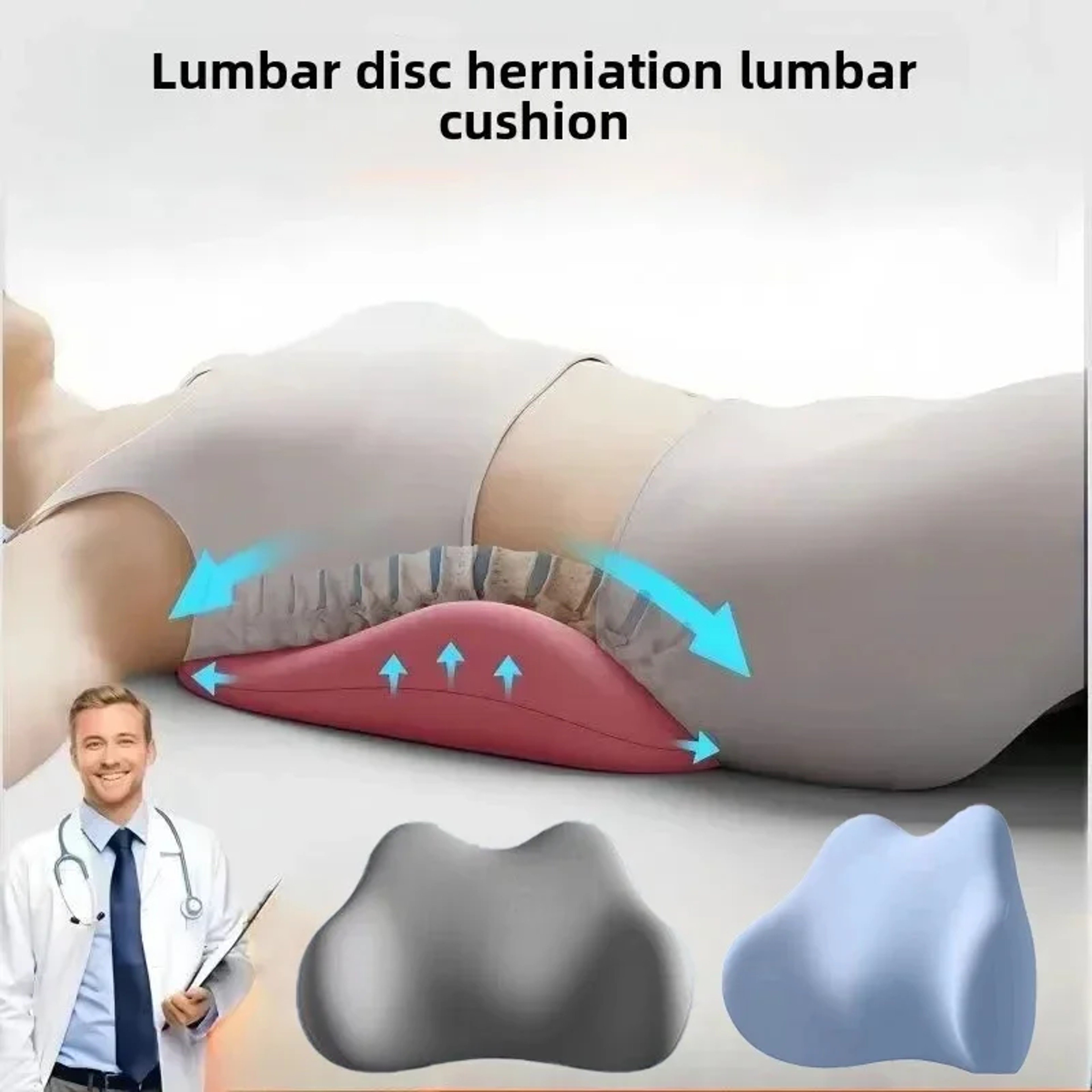 Ergonomic Memory Foam Lumbar Support Pillow For Bed Sleep Comfort 10