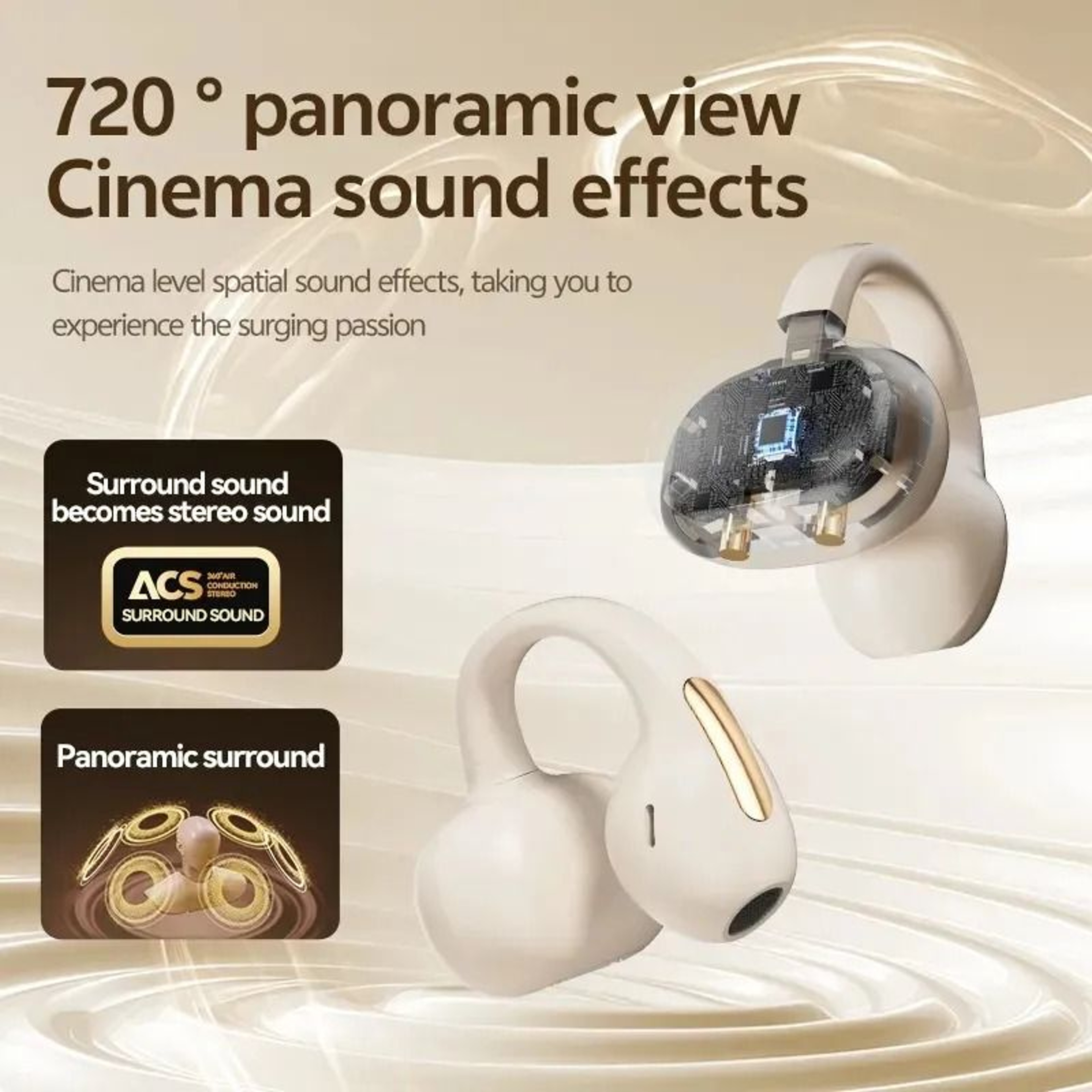 Open Ear Wireless Sport Earbuds With Earhooks Deep Bass And Noise Cancelling Mic 5