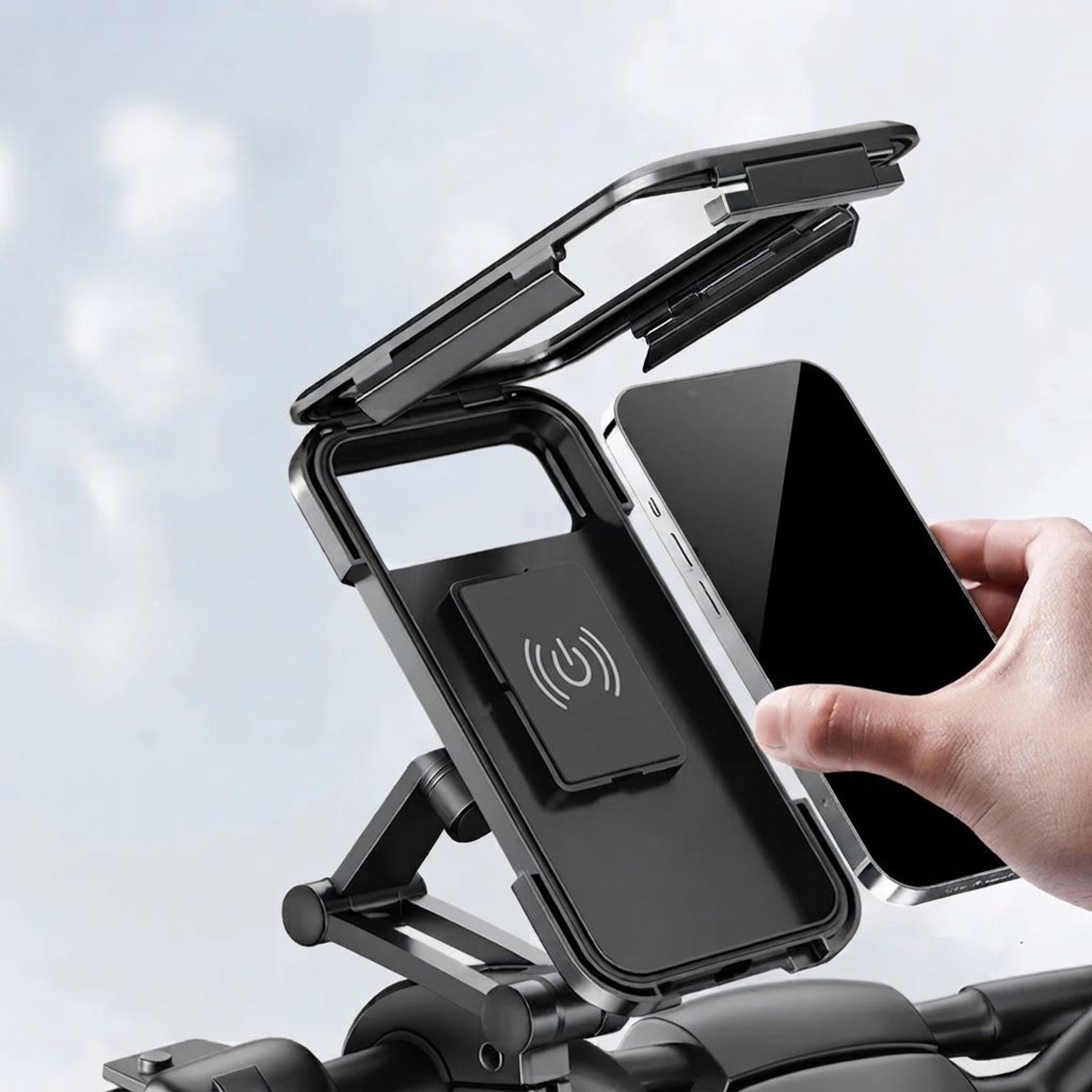 Motorcycle Phone Holder 360 Adjustable GPS Handlebar Mount 0