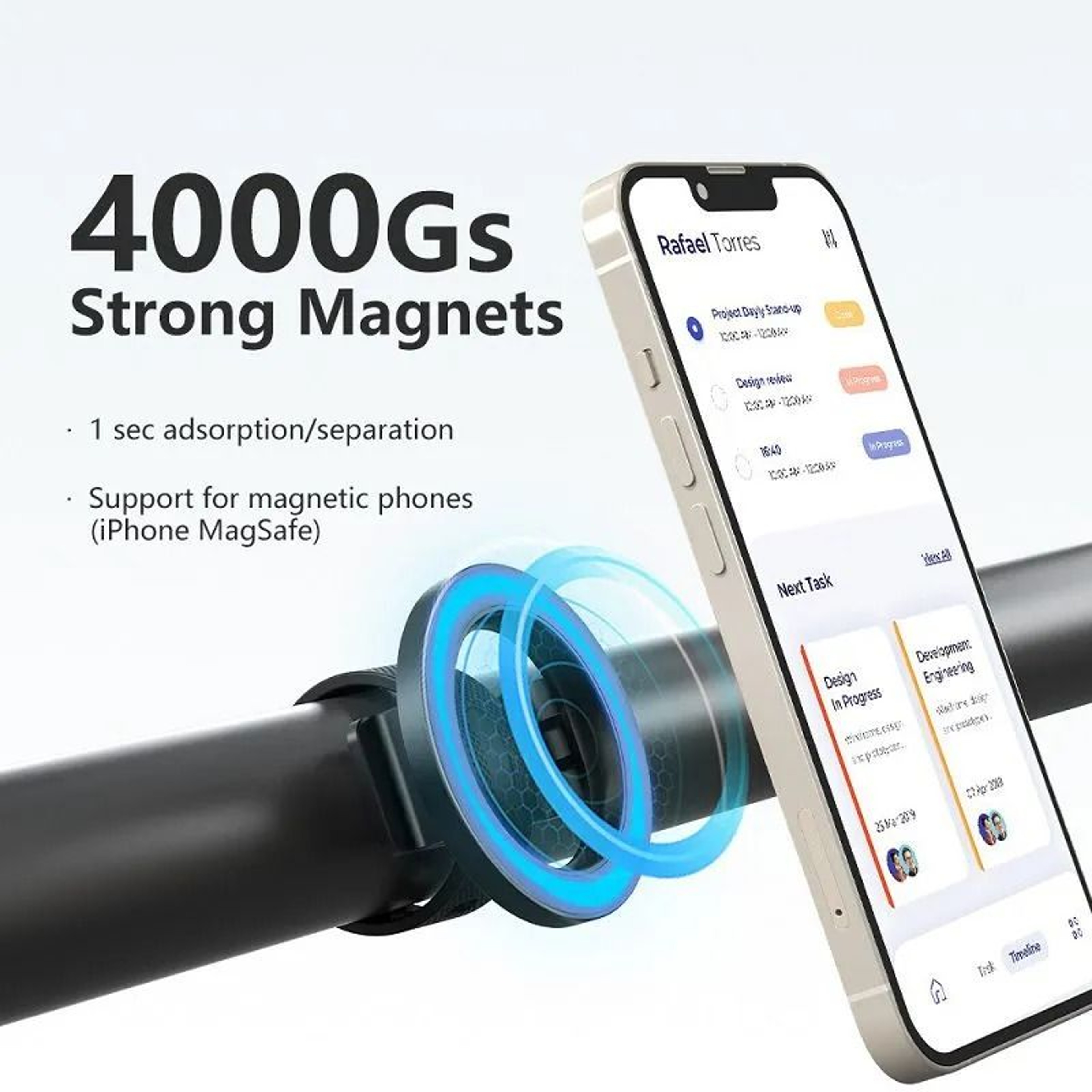 Magnetic Phone Holder For Gym Stroller And Bike Adjustable Universal Phone Mount 6