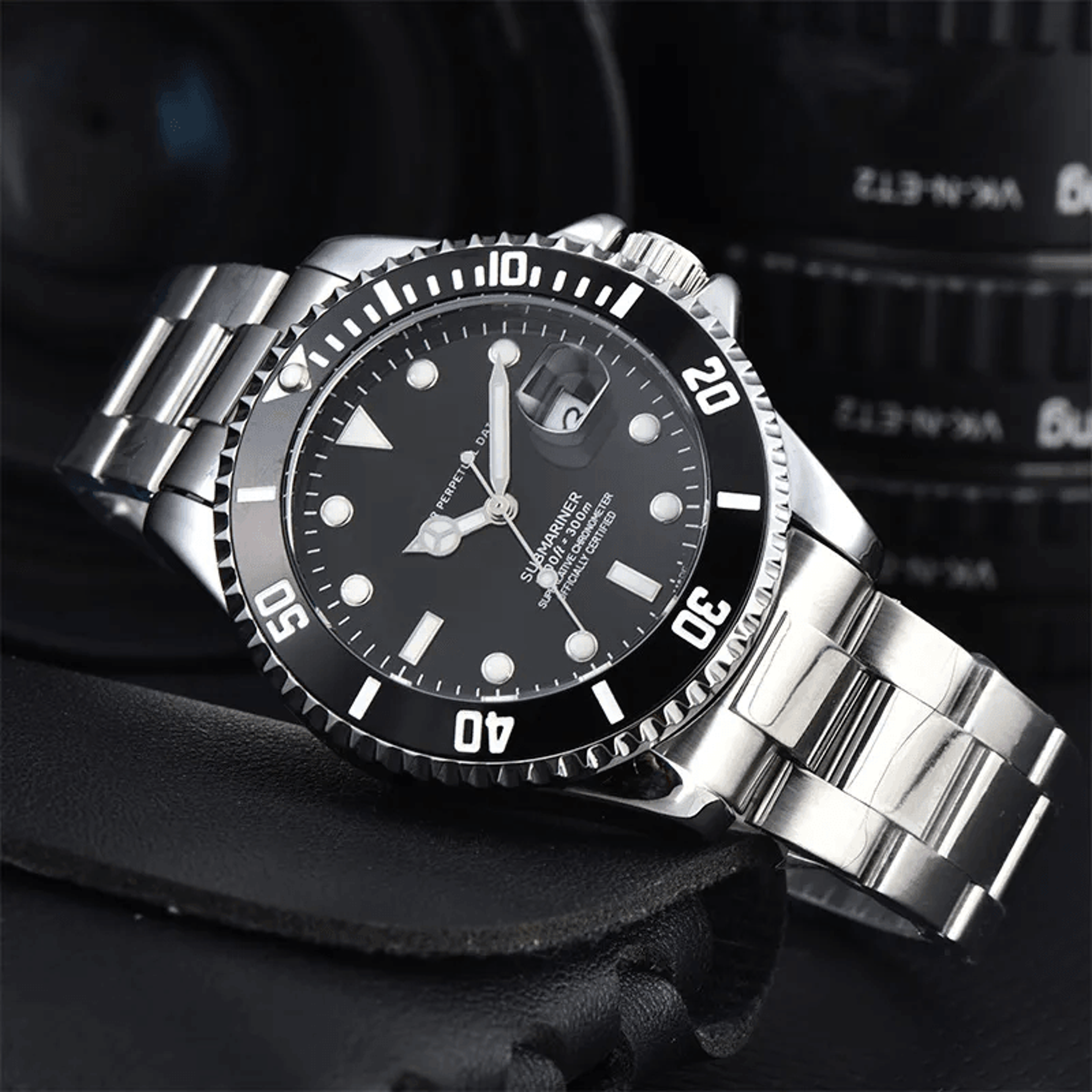 Luxury Mens Quartz Watch Waterproof Stainless Steel Multifunction Business Wristwatch 2