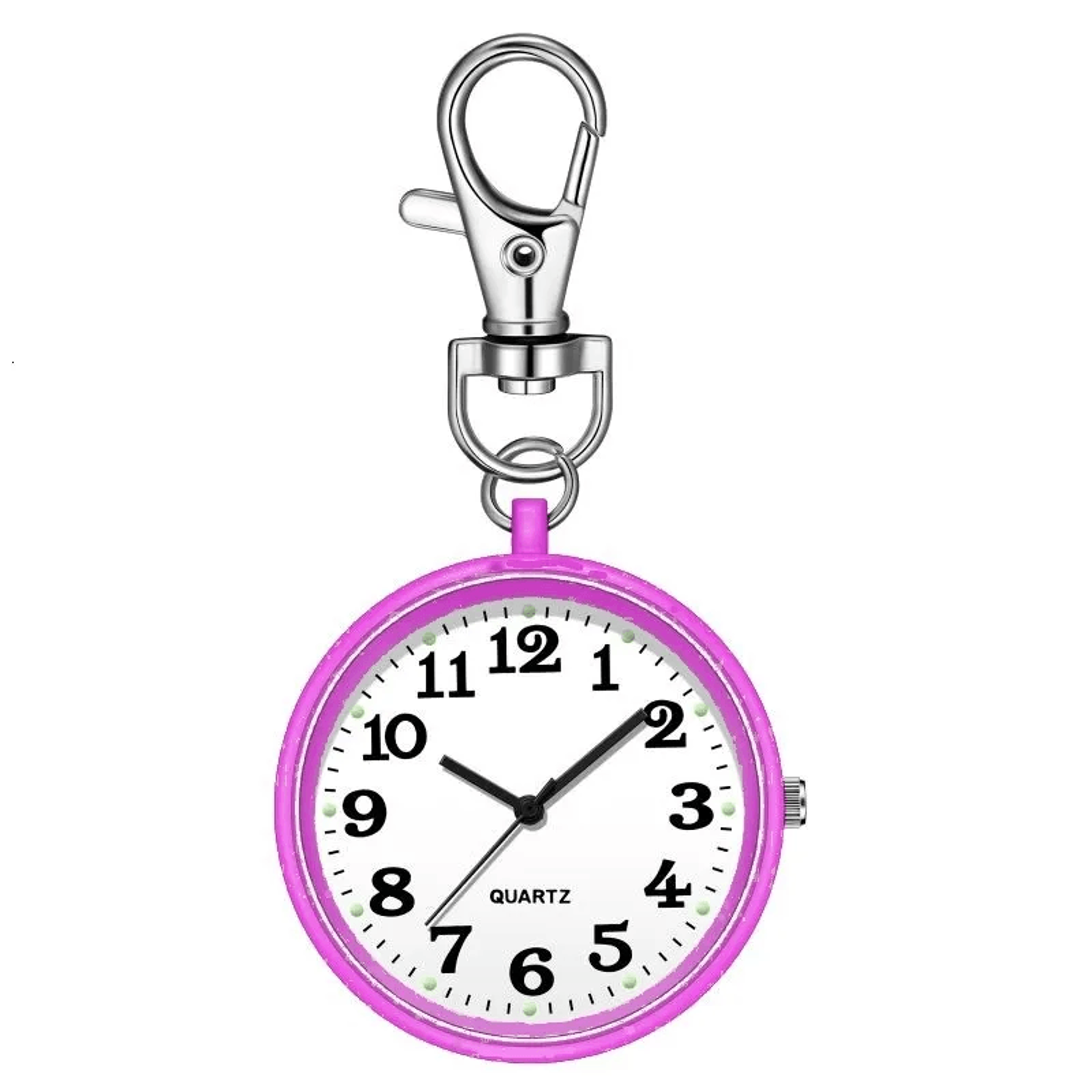 Easy Read Nurse Pocket Watch Large Number Keychain Quartz Watch 4