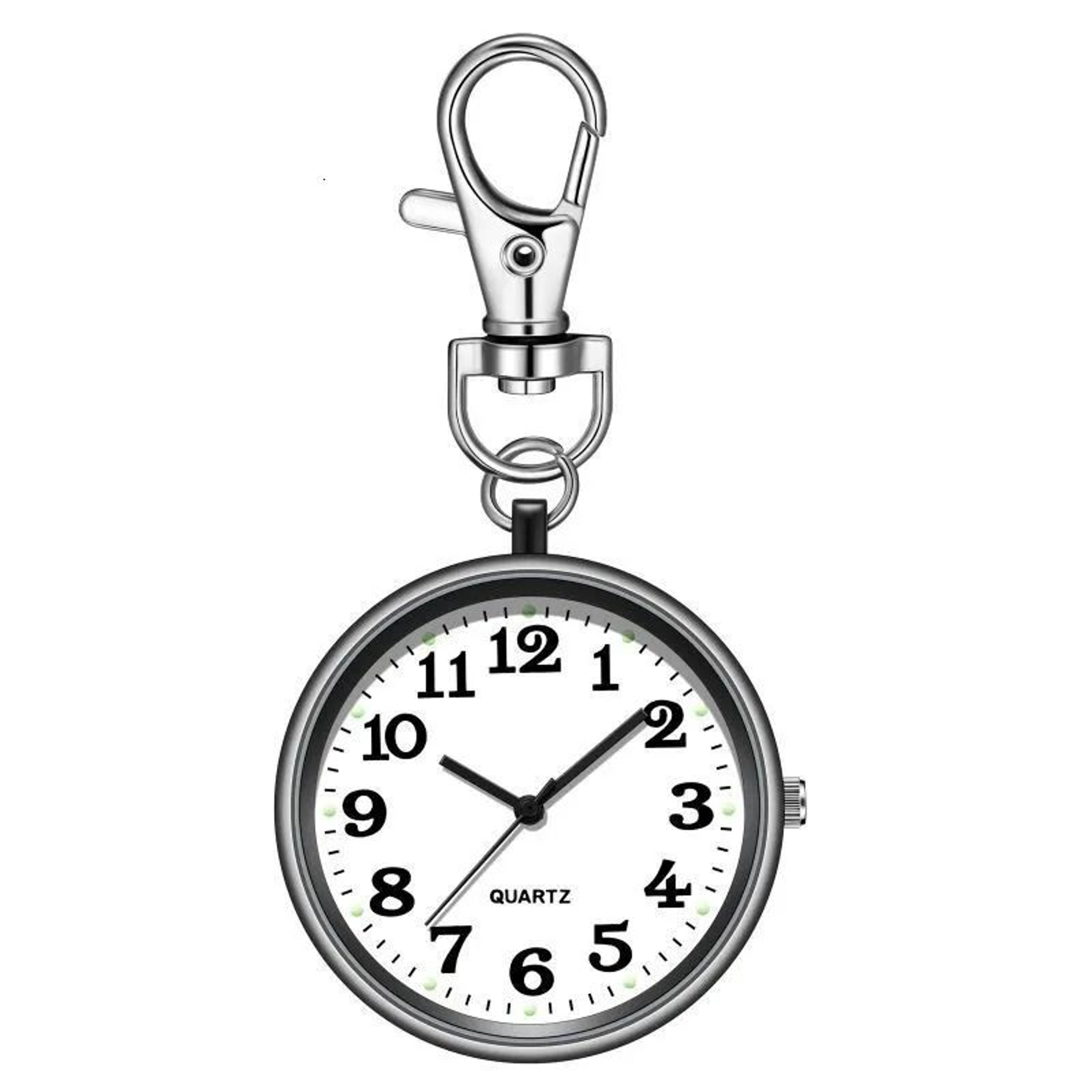 Easy Read Nurse Pocket Watch Large Number Keychain Quartz Watch 7