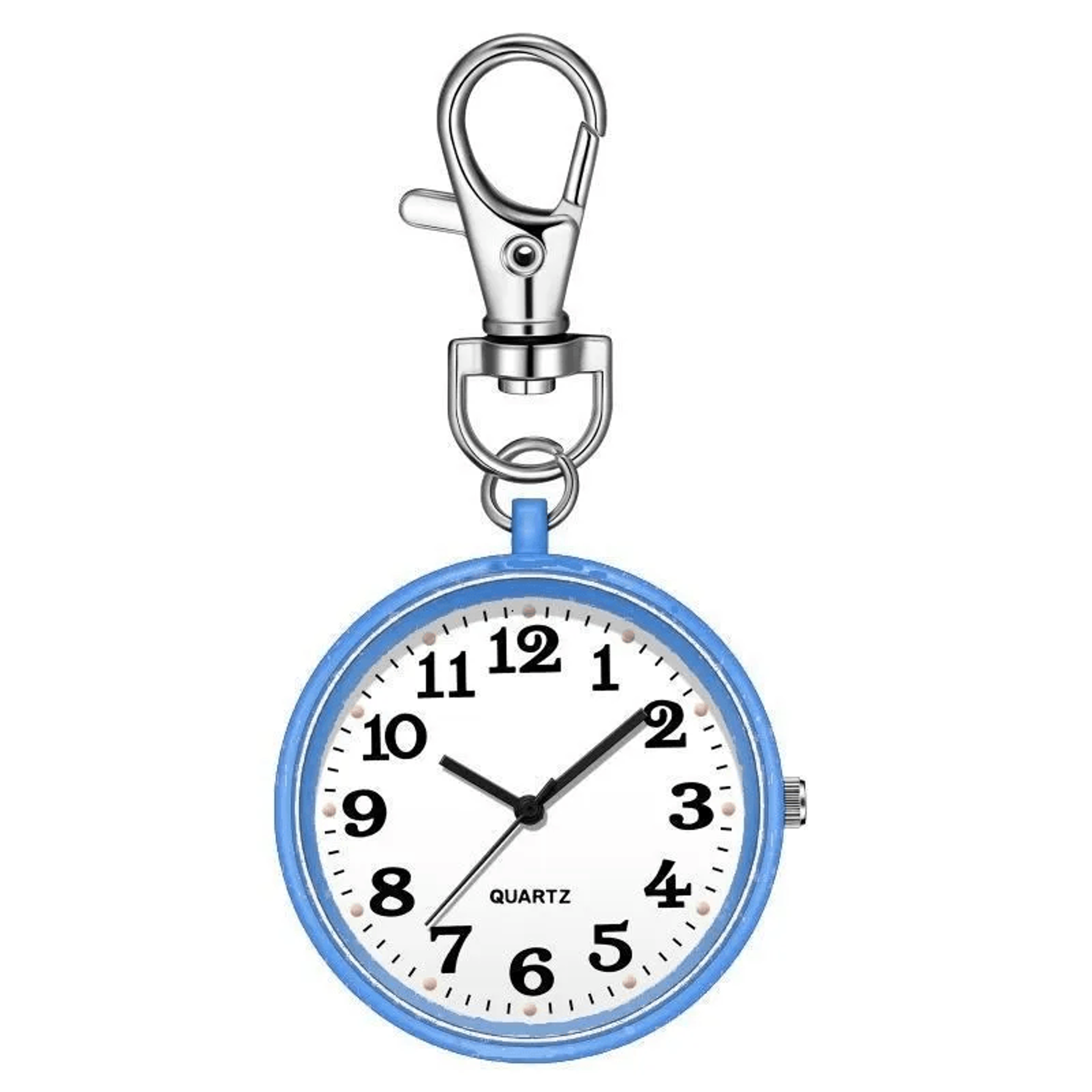 Easy Read Nurse Pocket Watch Large Number Keychain Quartz Watch 0