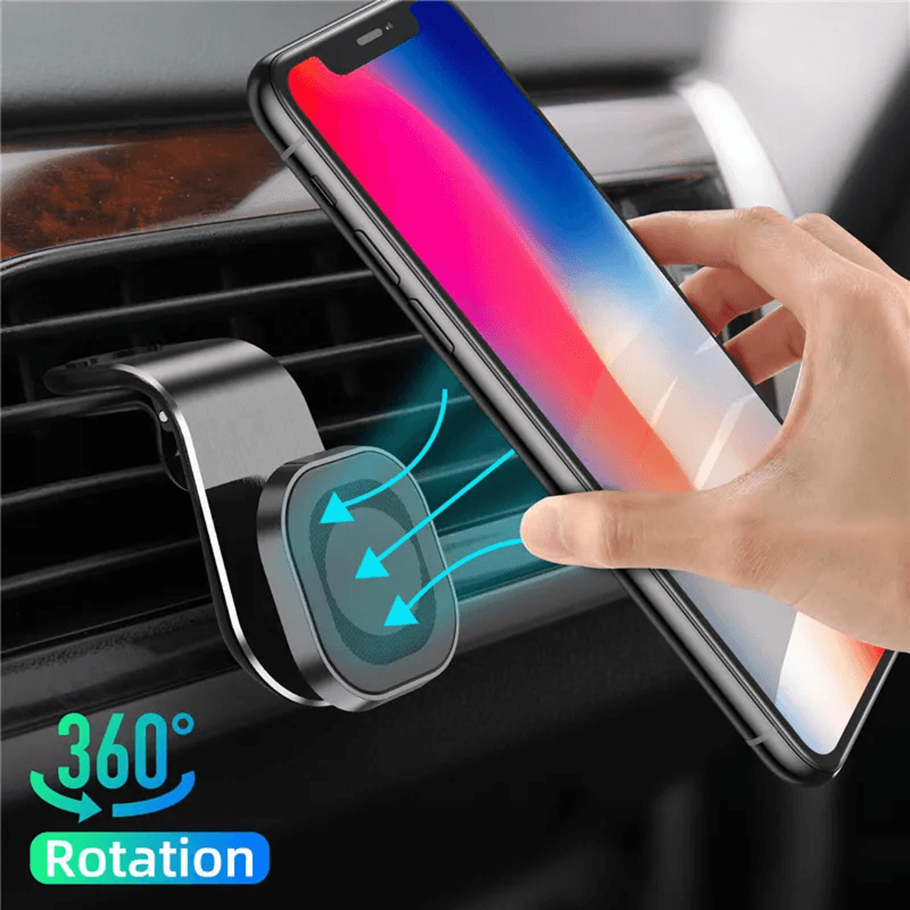 Magnetic Air Outlet Car Phone Holder 7 Shaped Navigation Mount 1
