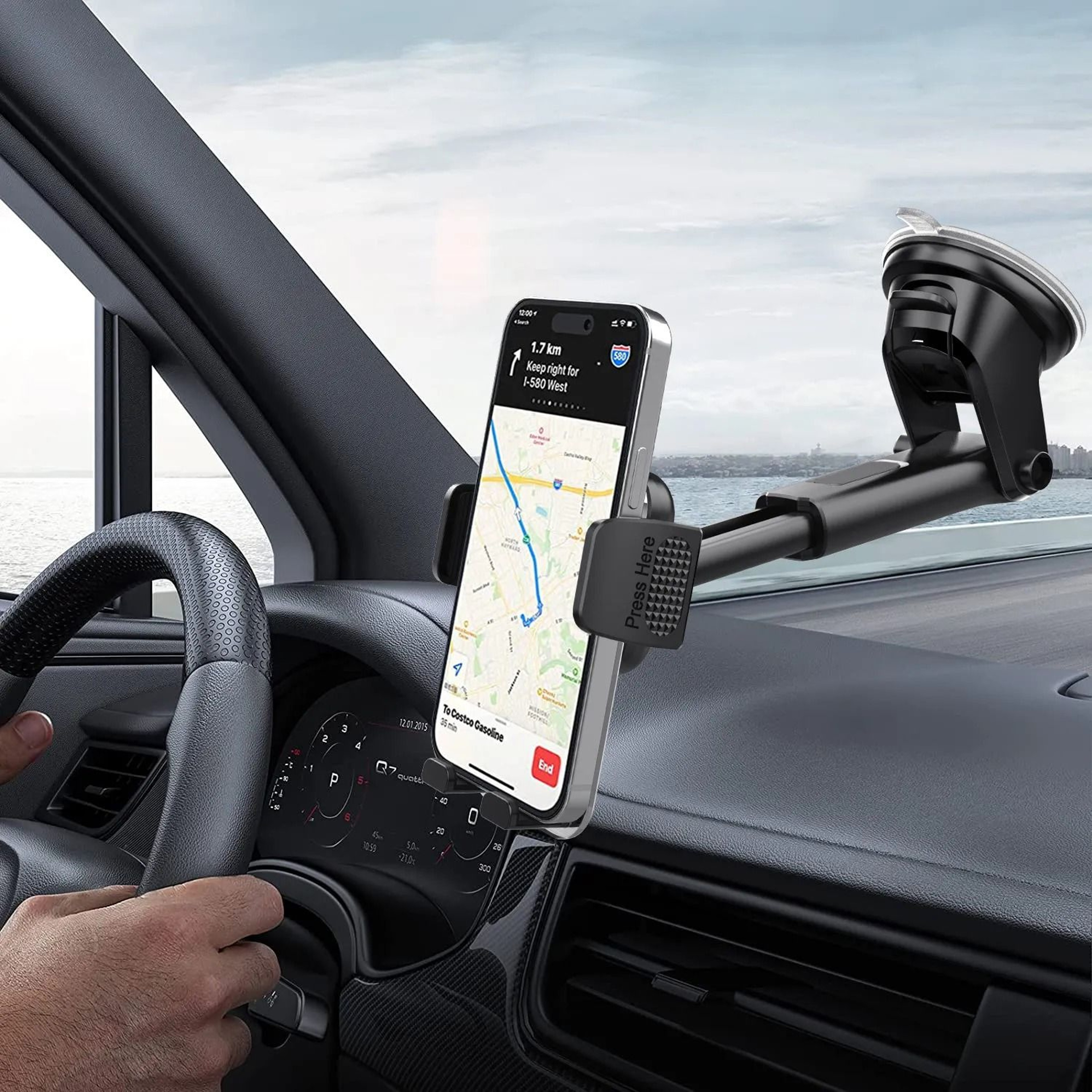 Versatile Car Phone Holder Dashboard Windshield Mount For Smartphones 1
