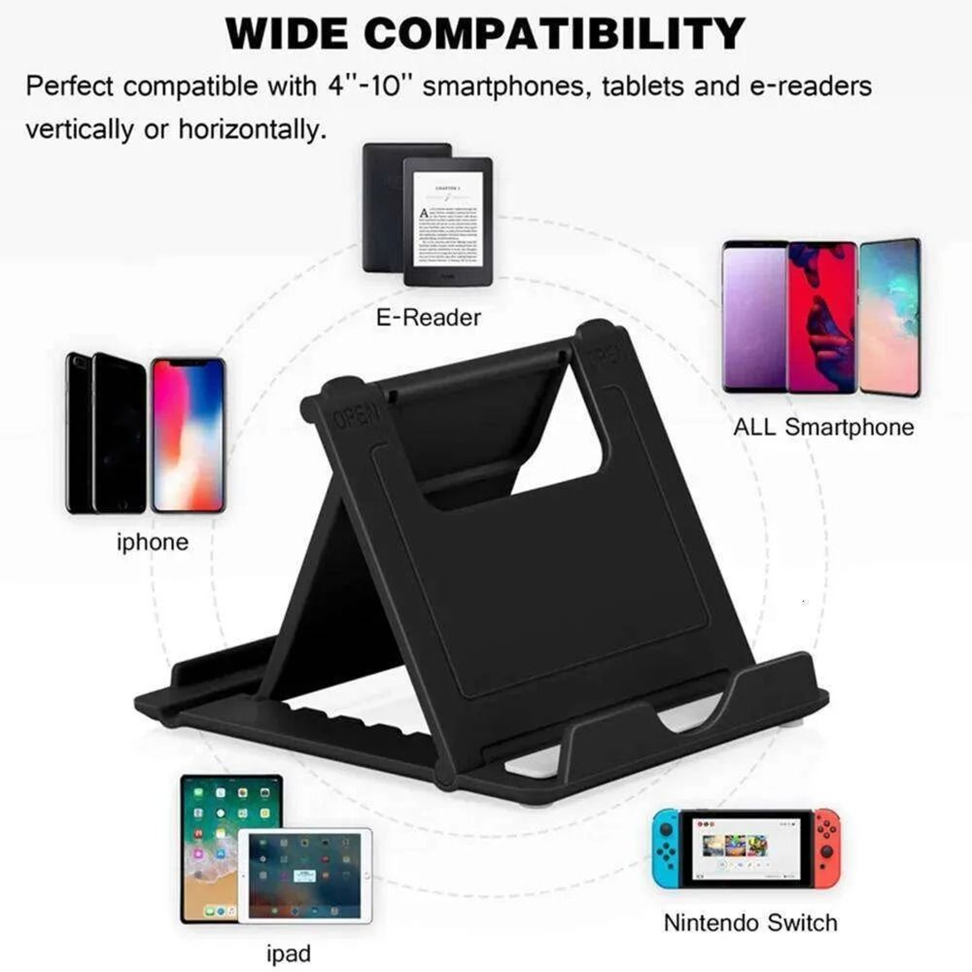 Foldable Desktop Phone Stand Portable Adjustable Mobile Holder For Easy Viewing 6