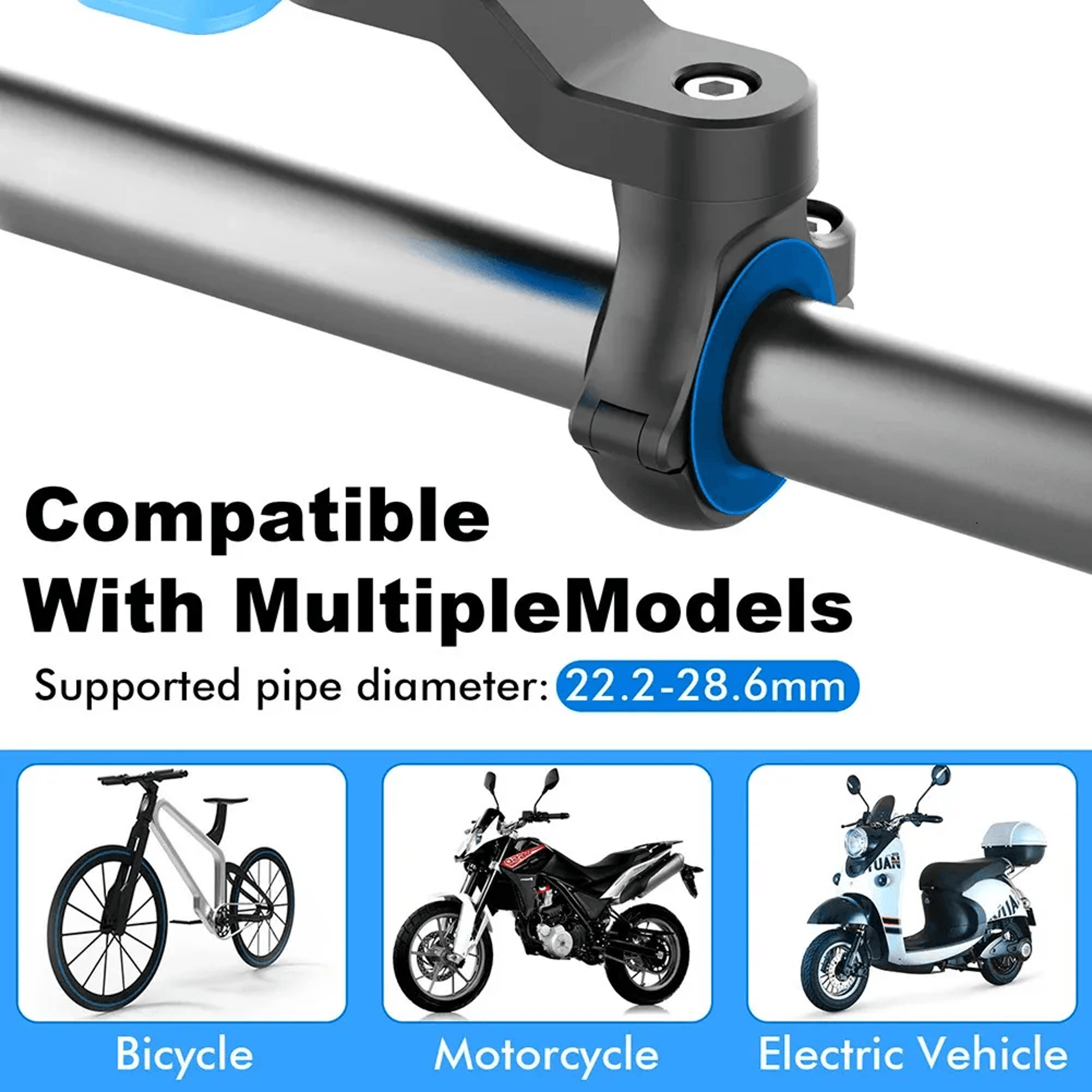 Shockproof Motorcycle Phone Mount 360 Rotation GPS Holder 2