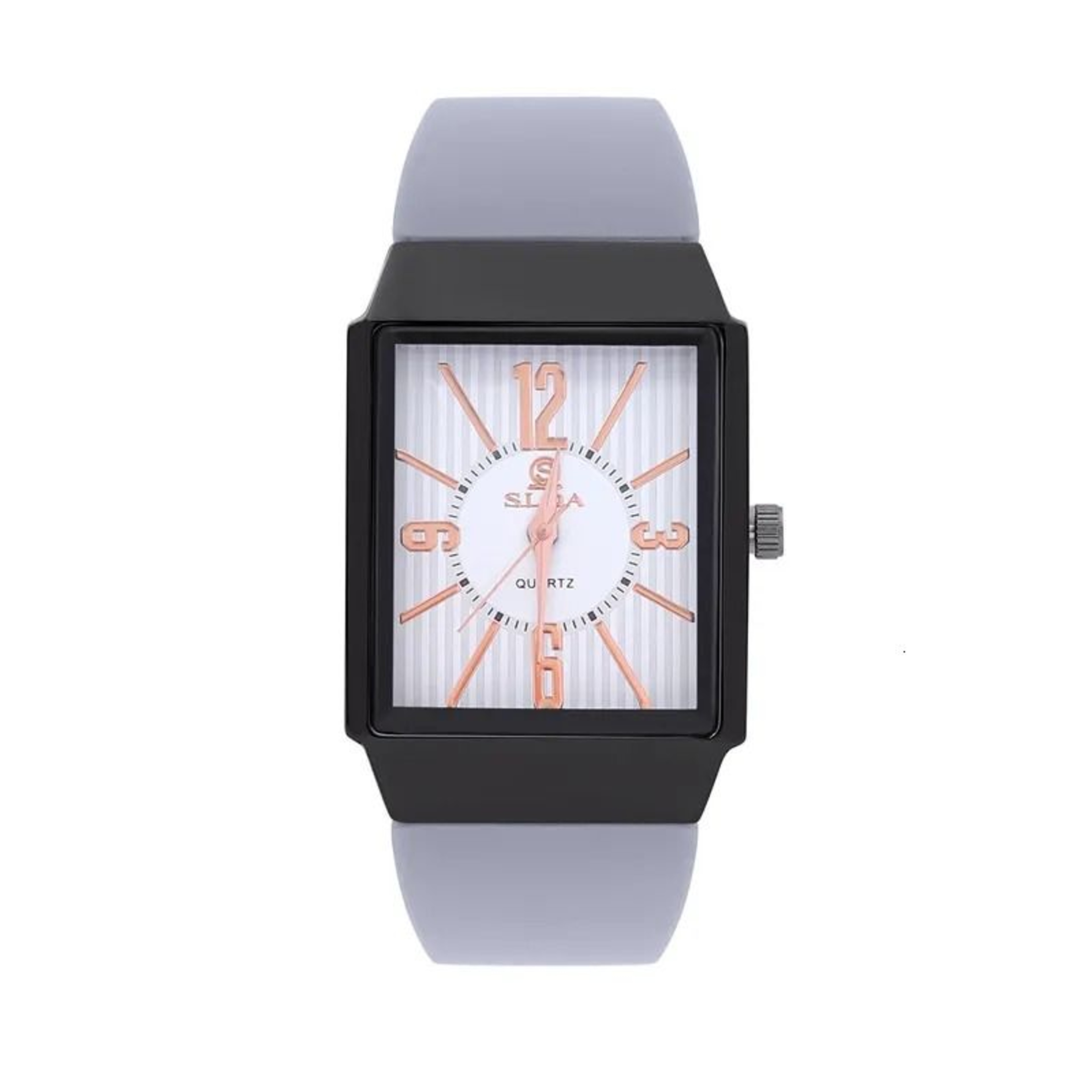 Rectangular Dial Silicone Strap Quartz Watch For Men Thin Student Fashion Watch 5