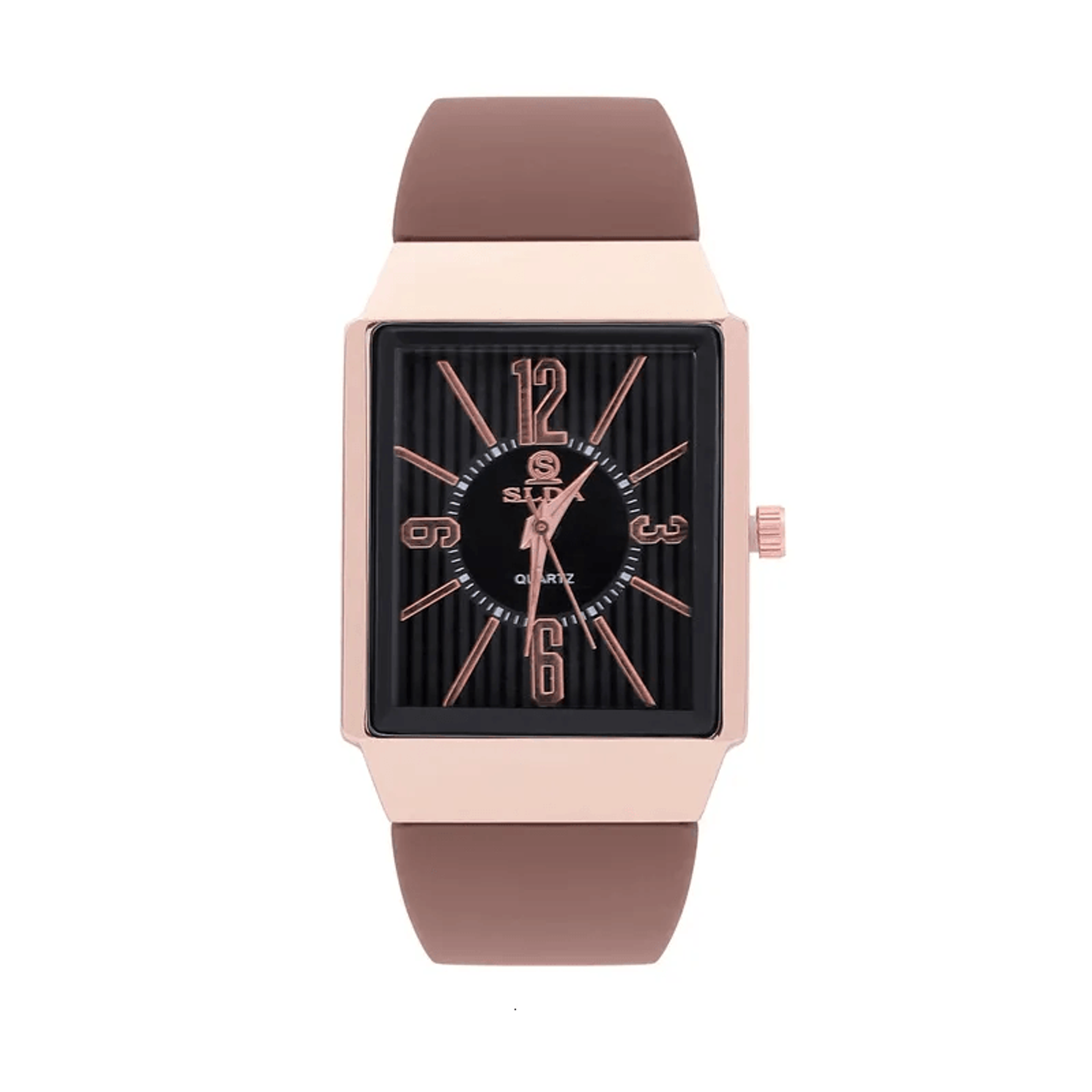 Rectangular Dial Silicone Strap Quartz Watch For Men Thin Student Fashion Watch 4