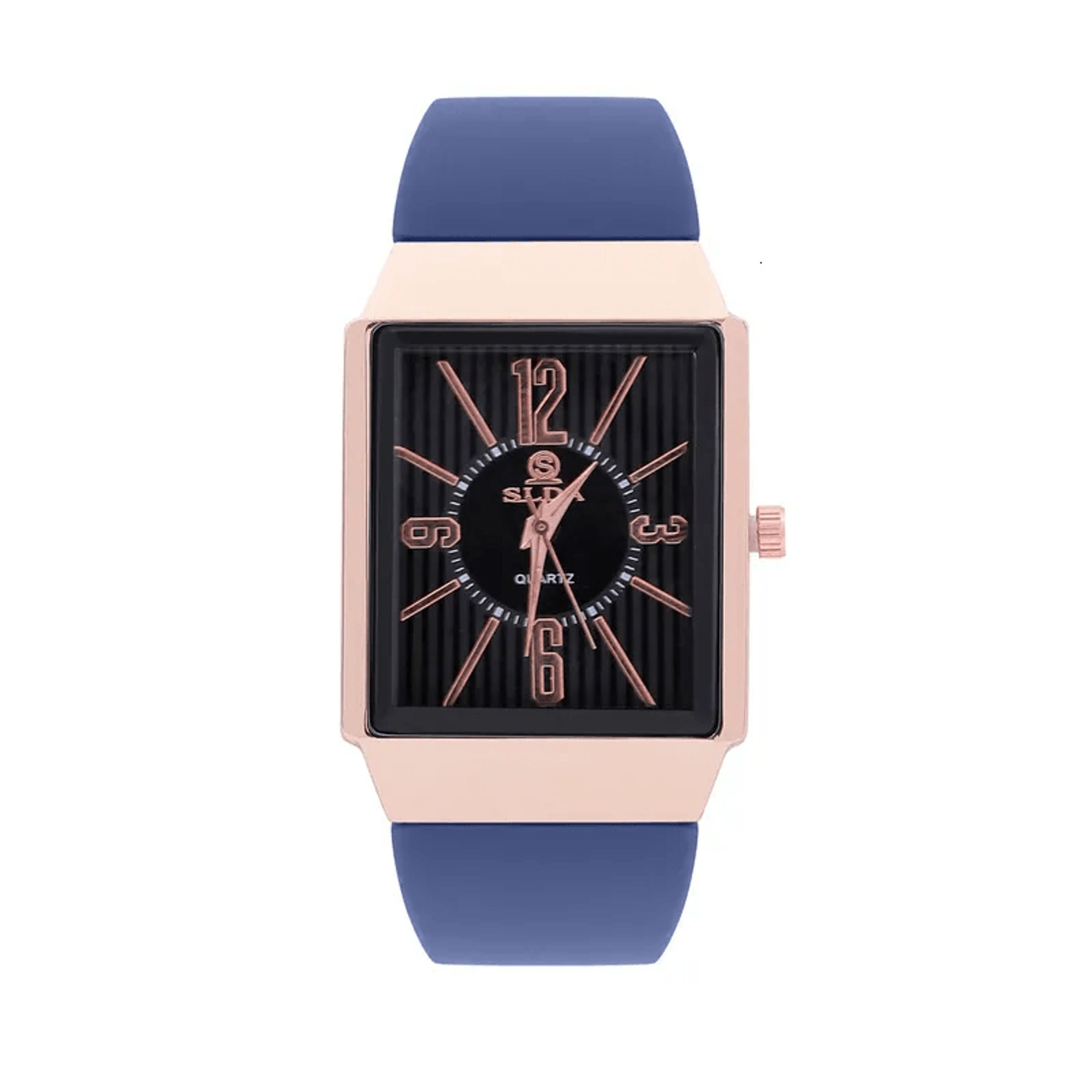 Rectangular Dial Silicone Strap Quartz Watch For Men Thin Student Fashion Watch 1